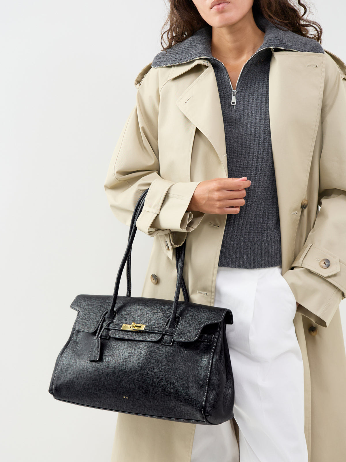 JW PEI Yara Large Shoulder Bag Black