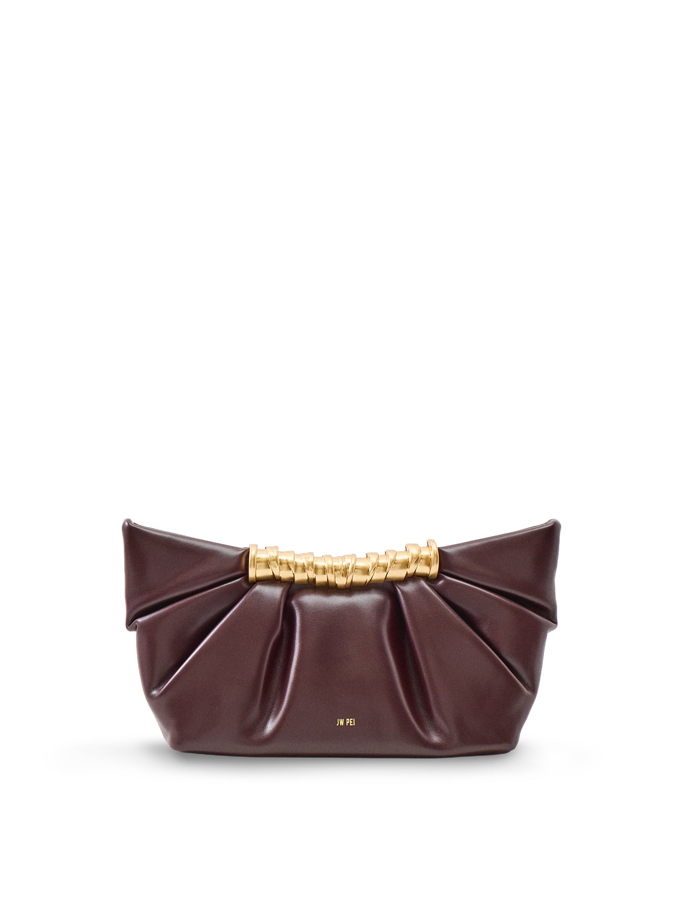 JW PEI Leia Pleated Clutch Deep Burgundy
