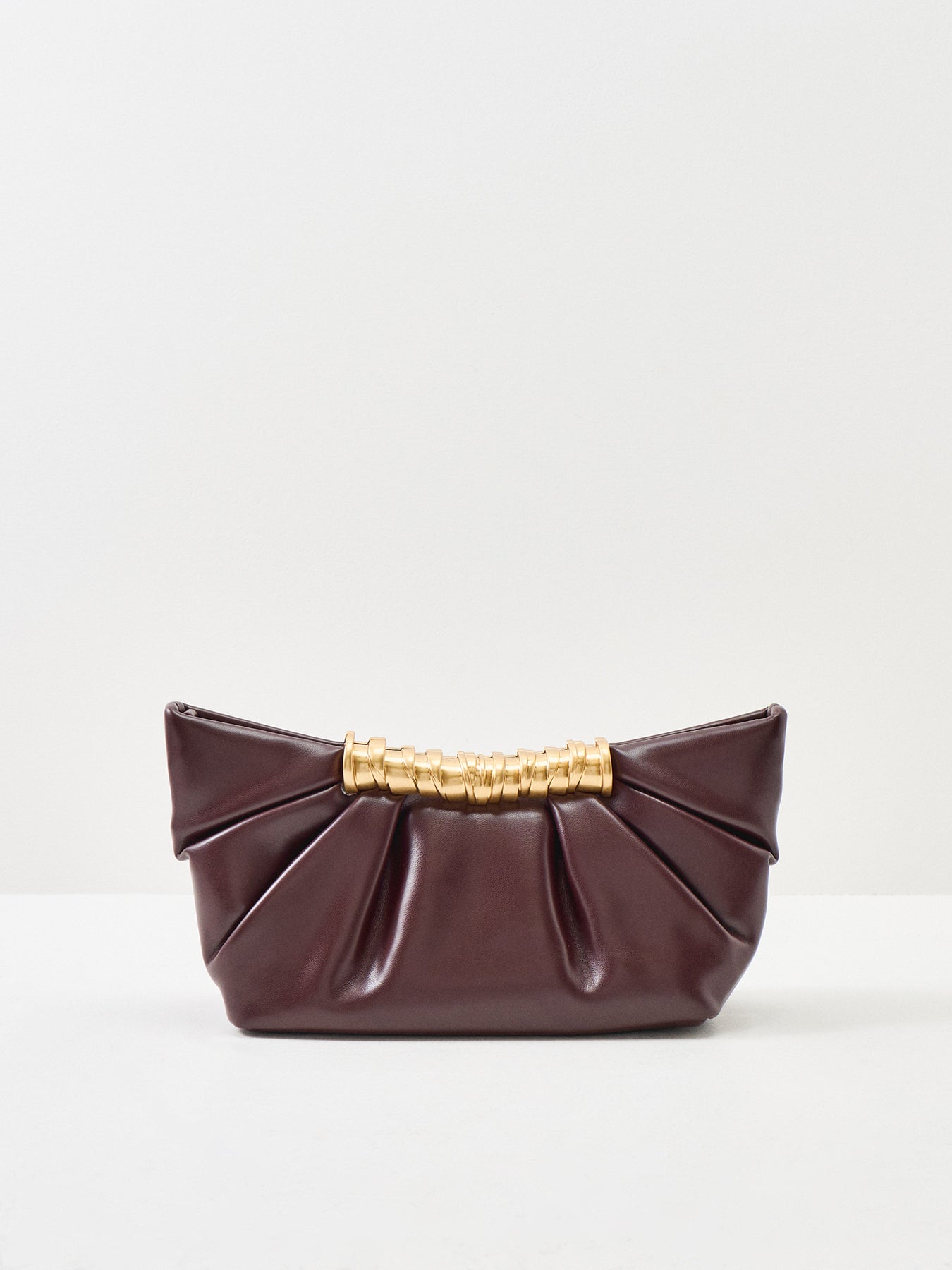 JW PEI Leia Pleated Clutch Deep Burgundy