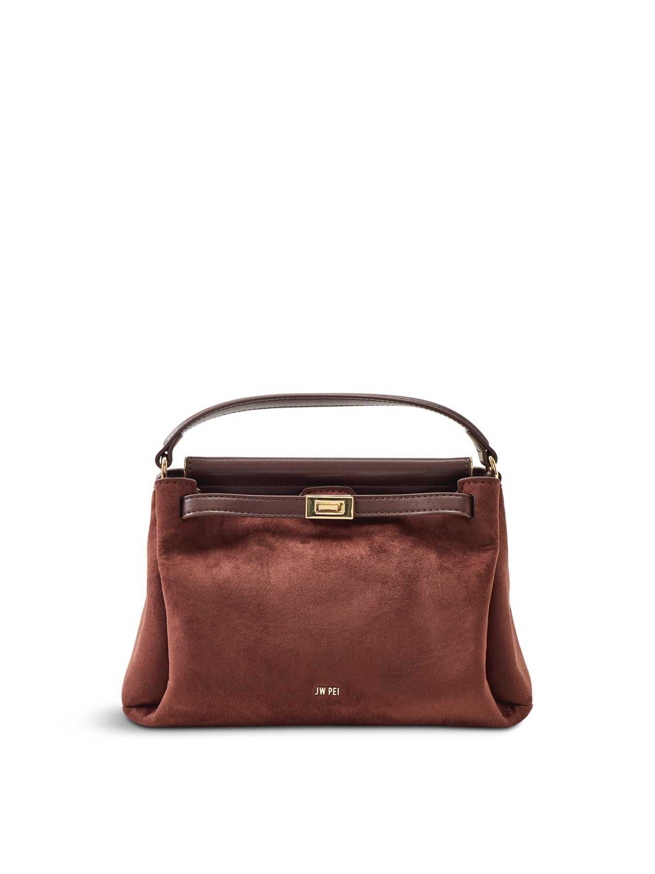 JW PEI Carmen Faux Suede Top Handle Bag Brown