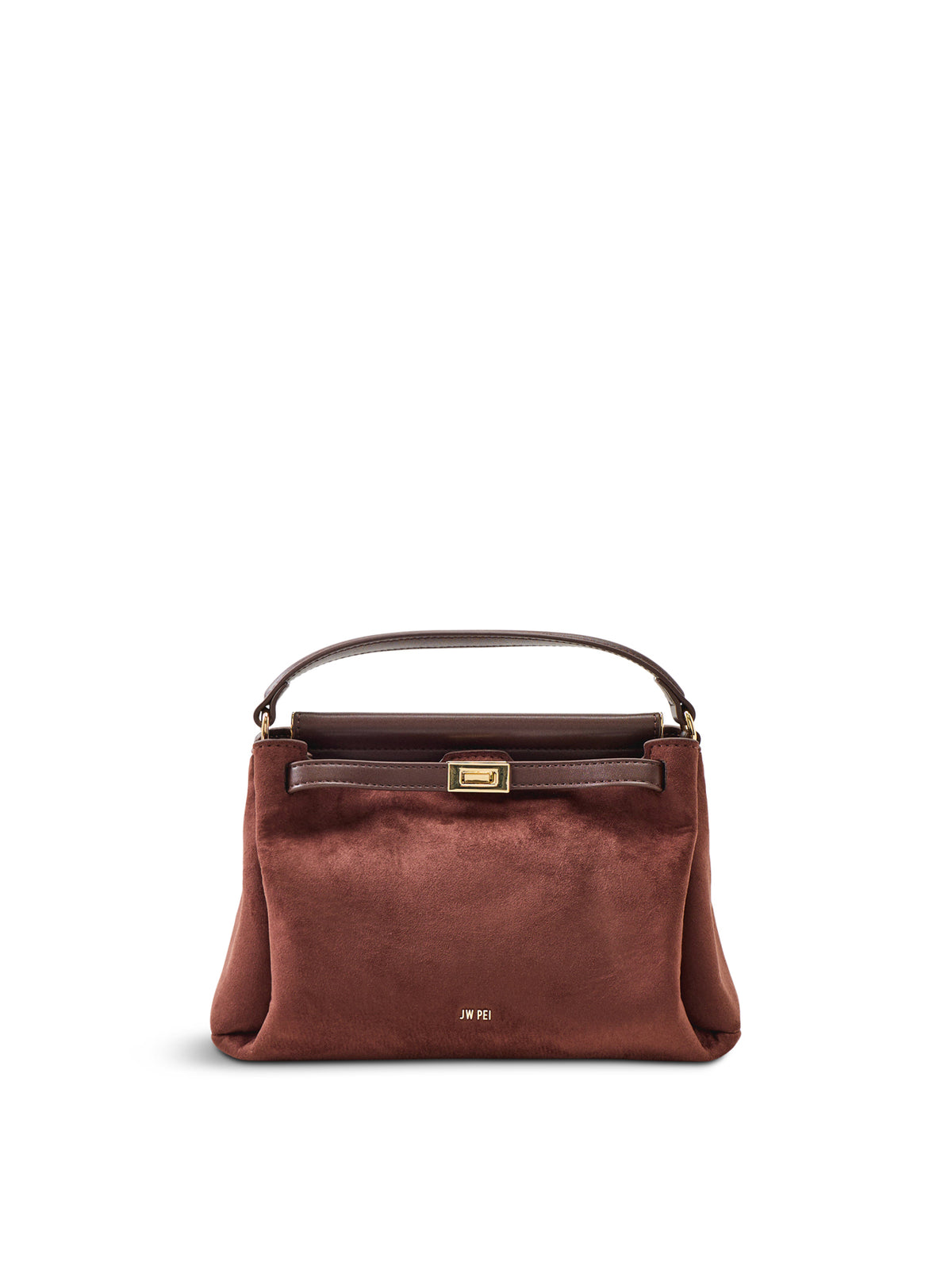 JW PEI Carmen Faux Suede Top Handle Bag Brown