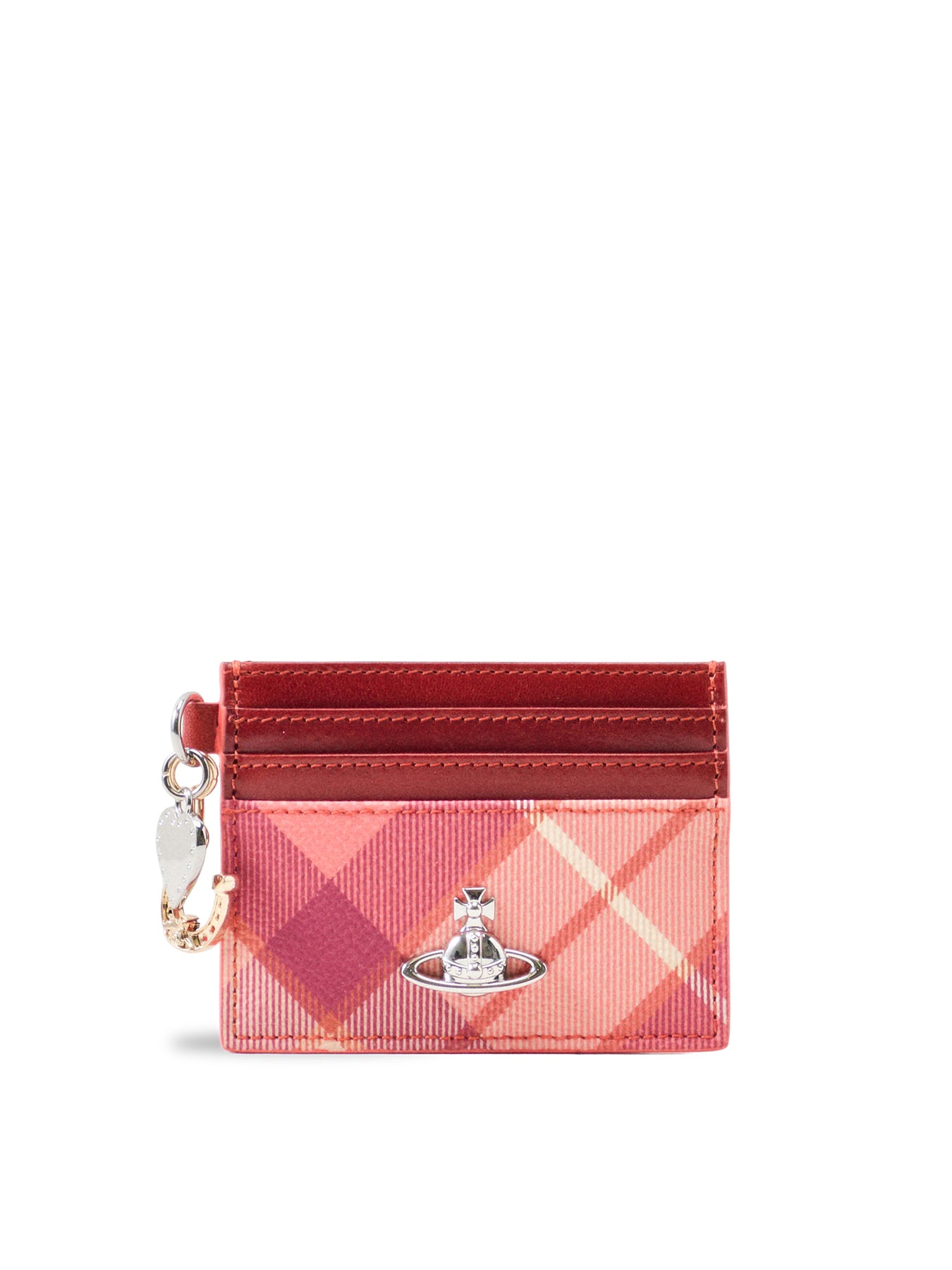 Card Holder with Charms Pink