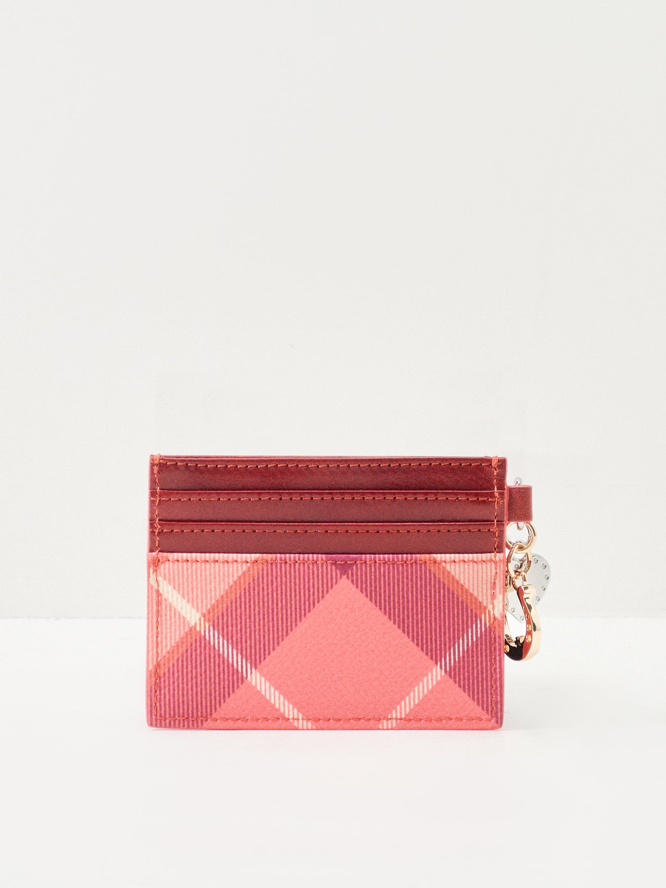 Card Holder with Charms Pink