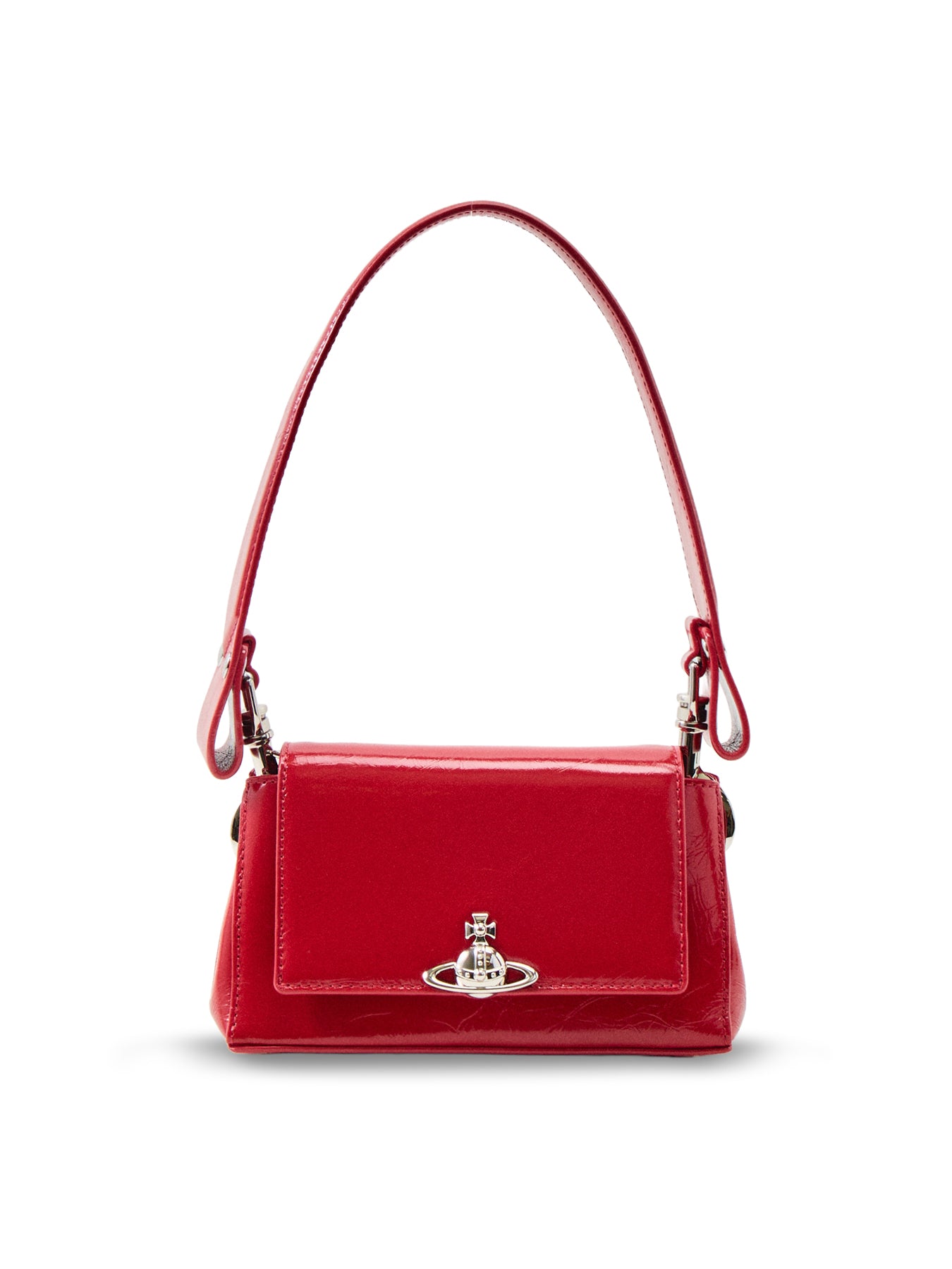 Hazel Small Calf Leather Handbag Red