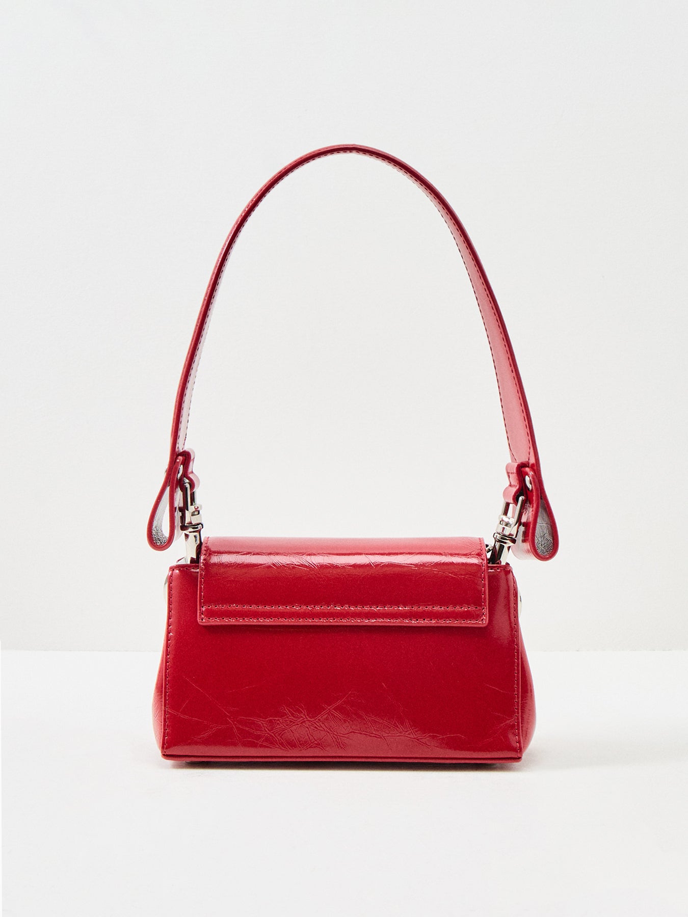 Hazel Small Calf Leather Handbag Red