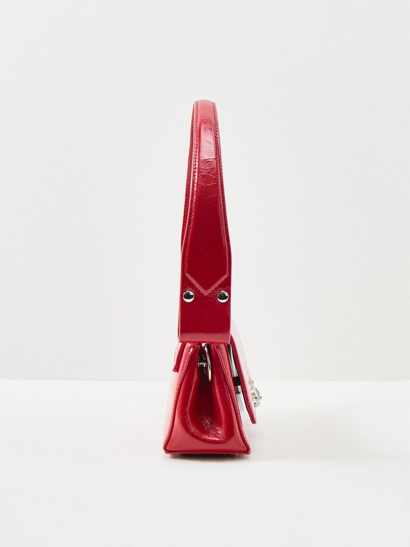Hazel Small Calf Leather Handbag Red