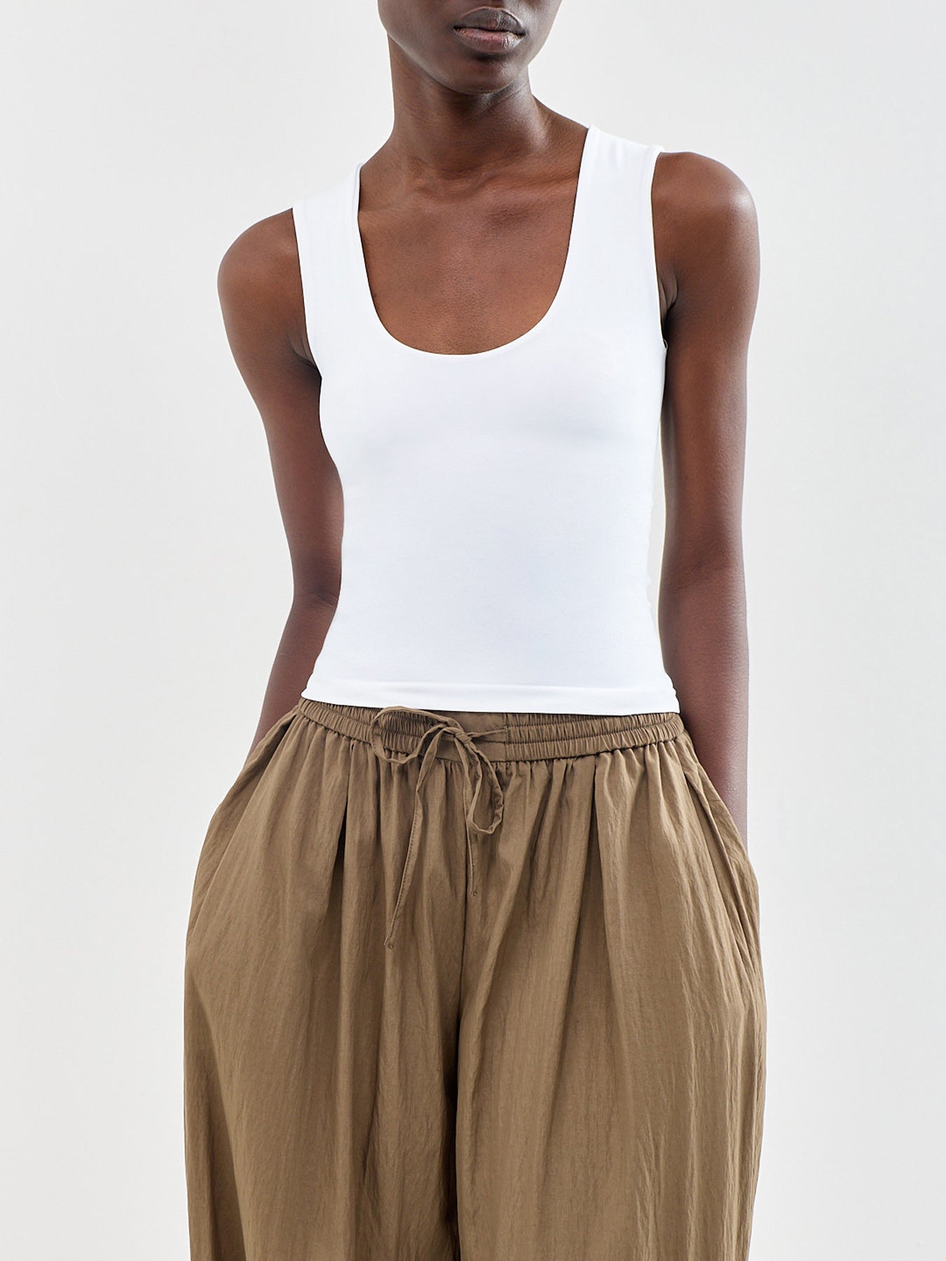 Clean Lines Muscle Cami White