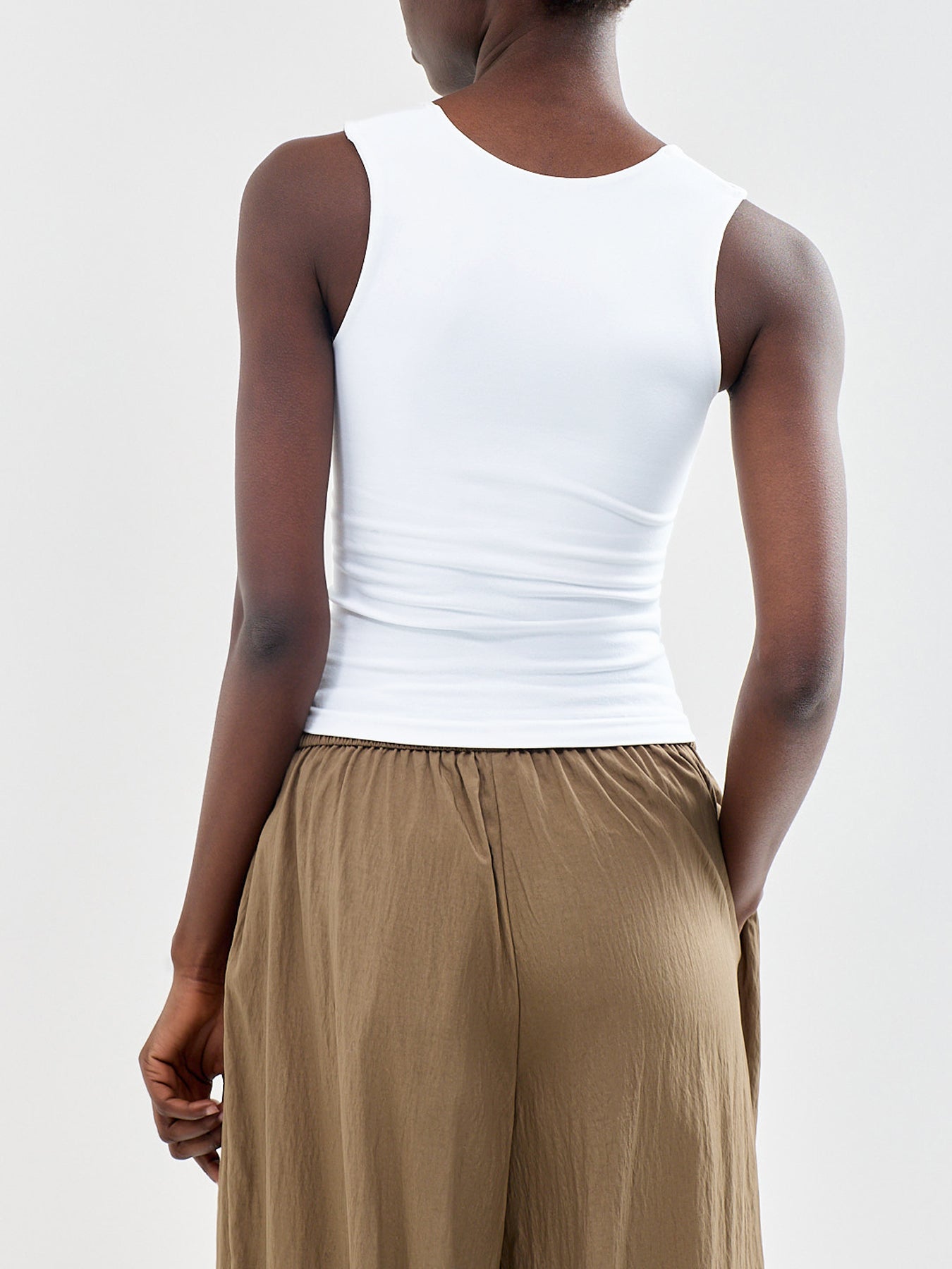 Clean Lines Muscle Cami White