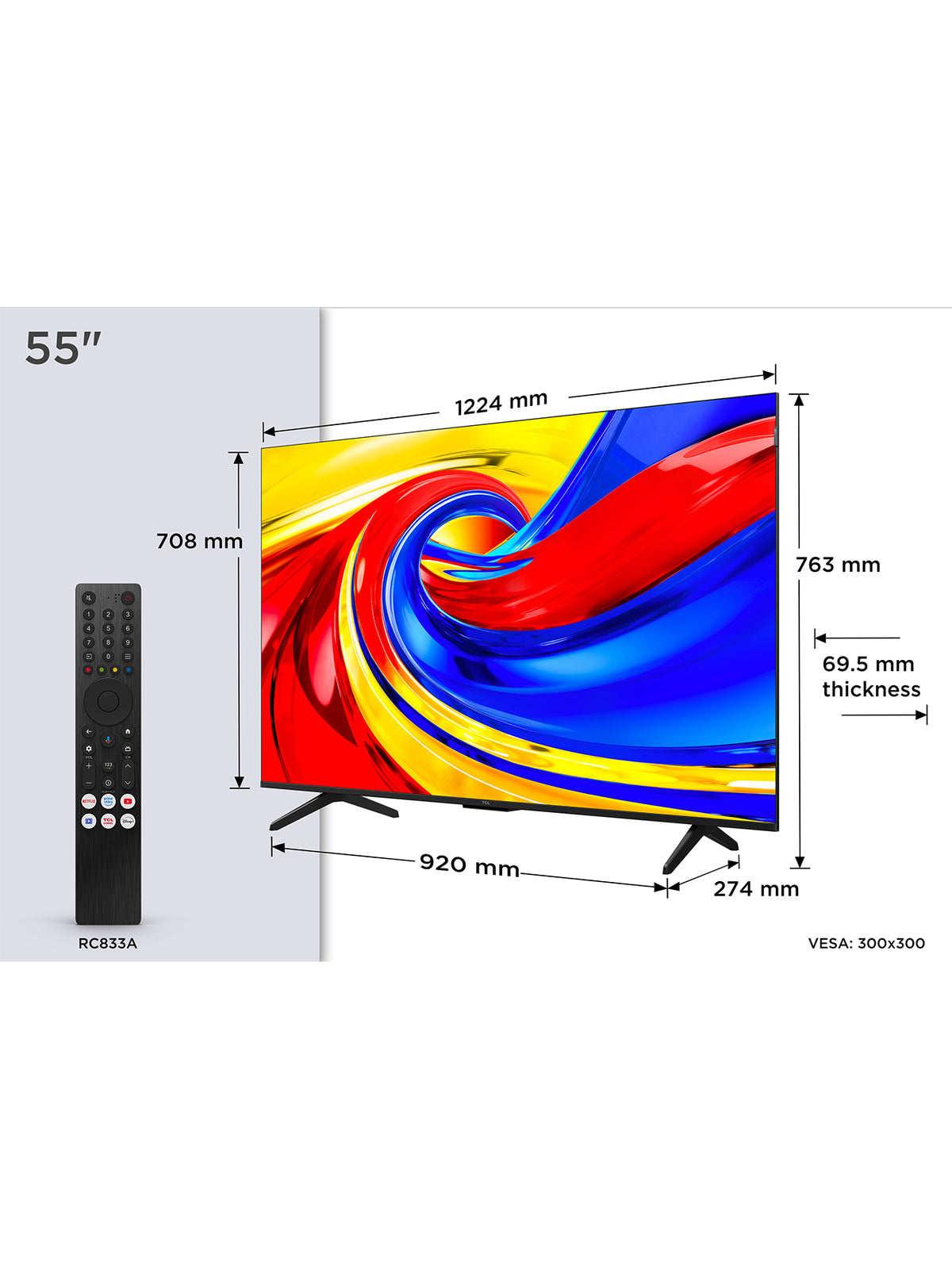 P7L 55 Inch QLED 4k UHD  Smart TV
