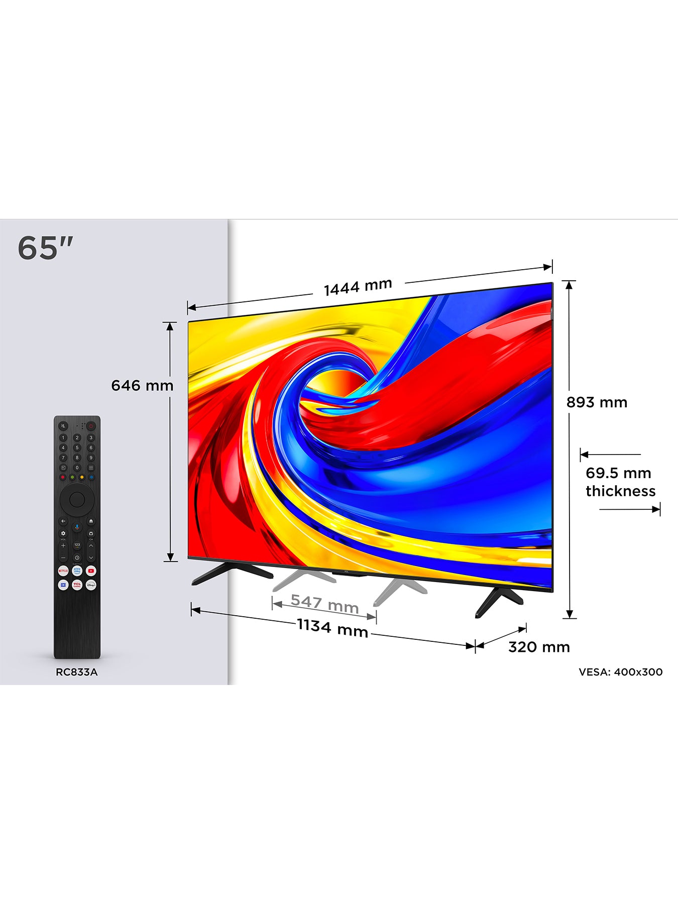P7L 65 Inch QLED 4K UHD Smart TV