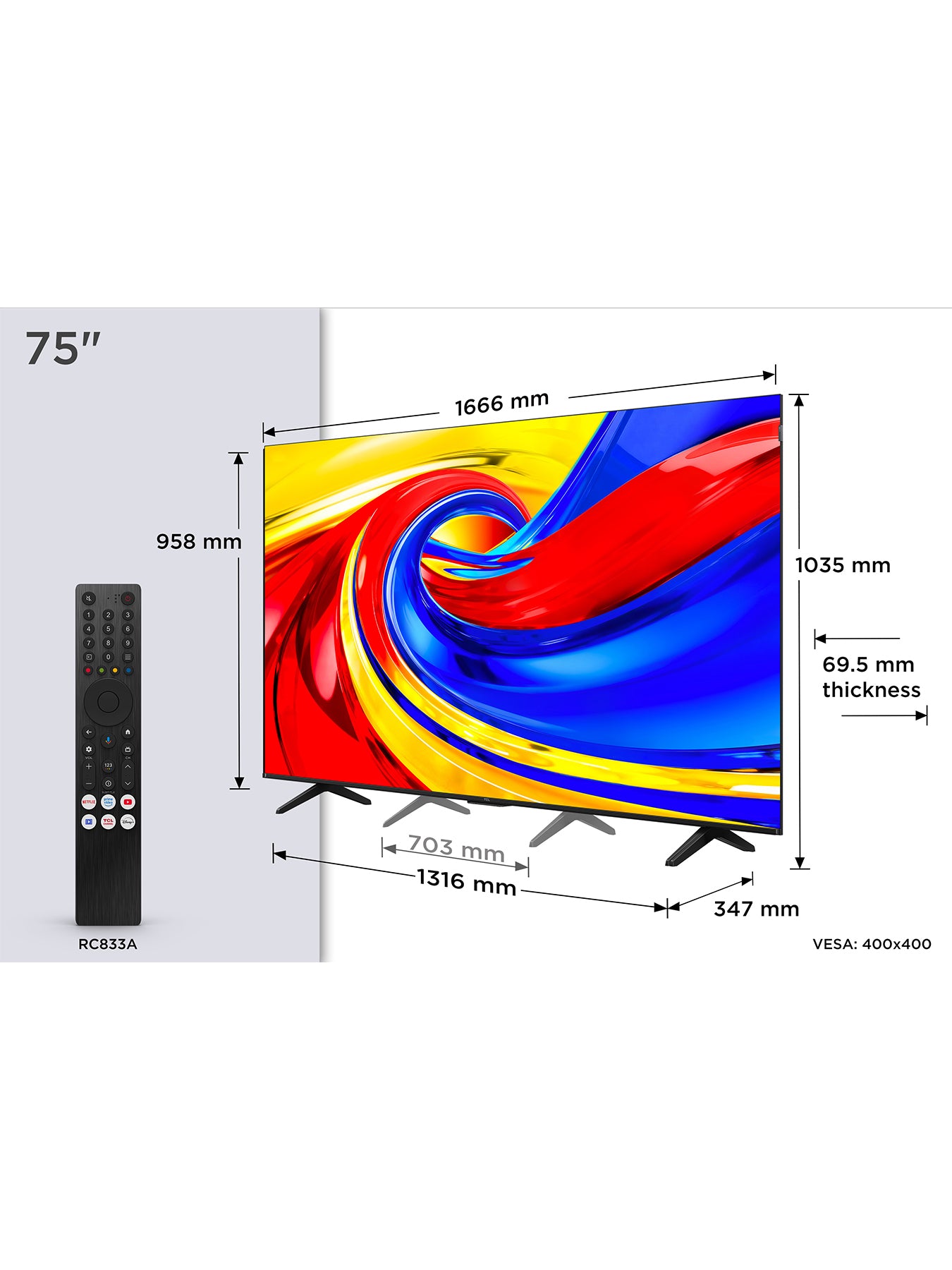 P7L 75 Inch QLED 4K UHD Smart TV