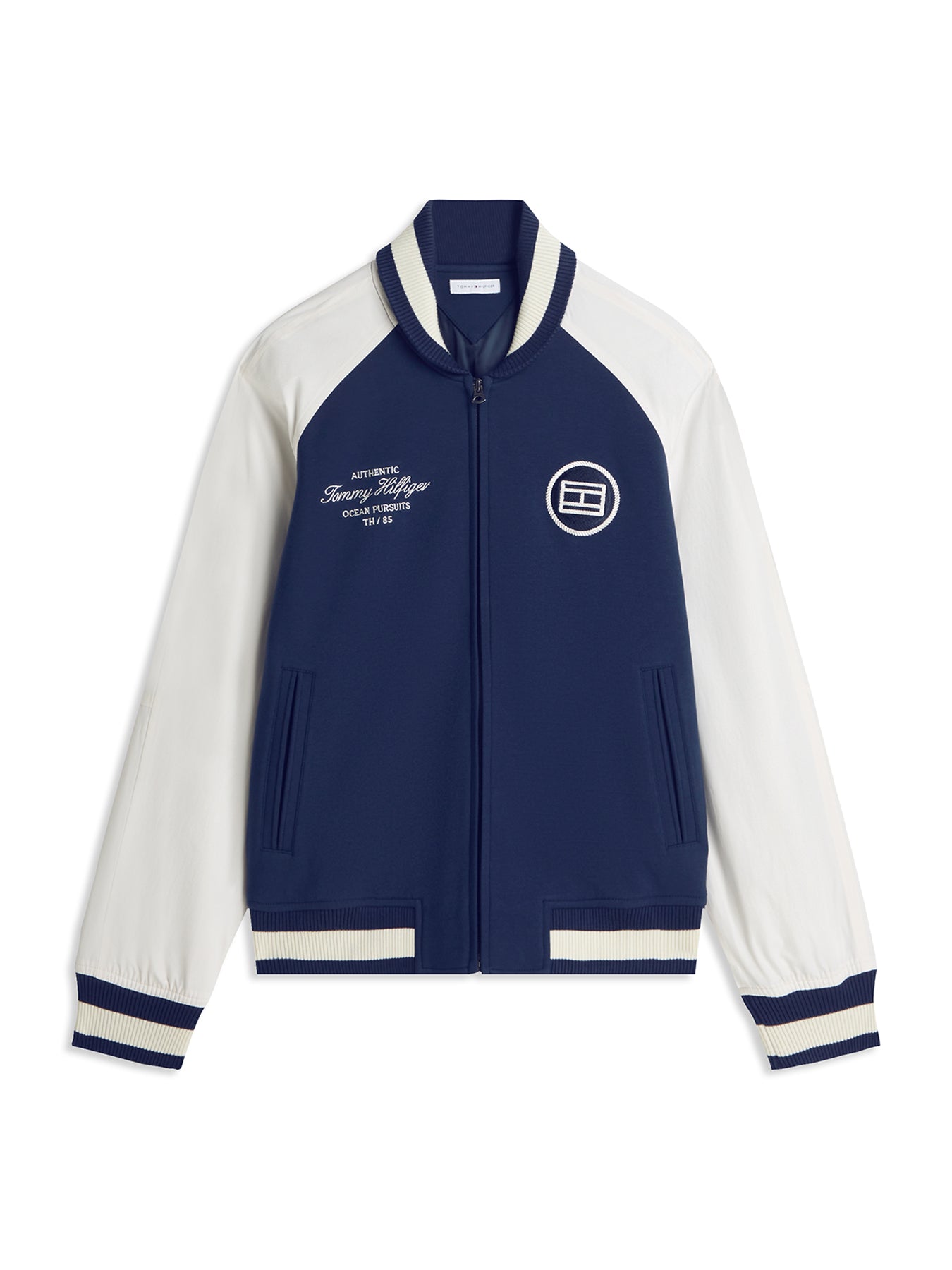 Colour-Blocked Relaxed Bomber Jacket