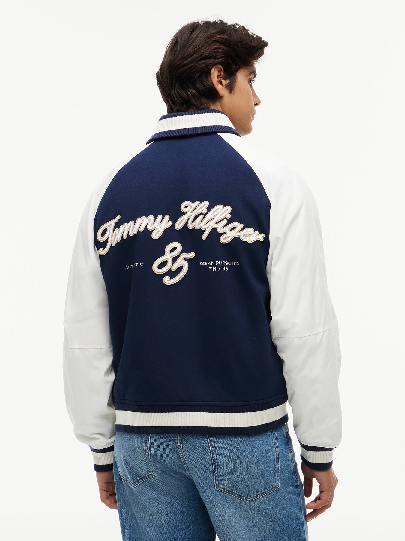 Colour-Blocked Relaxed Bomber Jacket
