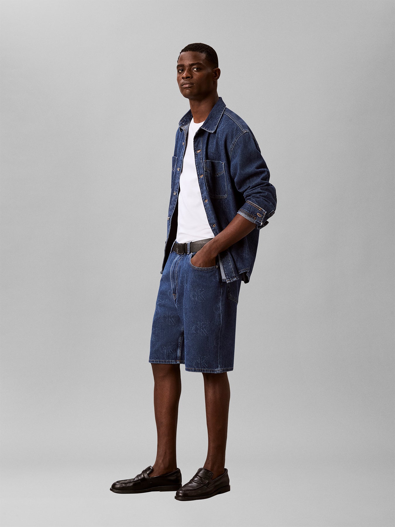 90s Logo Denim Shorts Blue