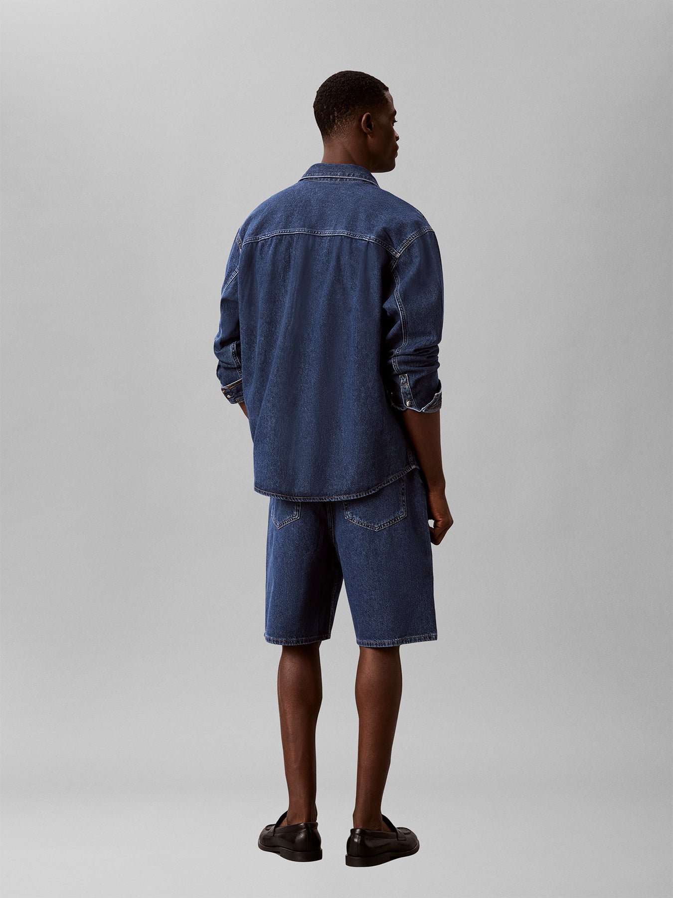 90s Logo Denim Shorts Blue
