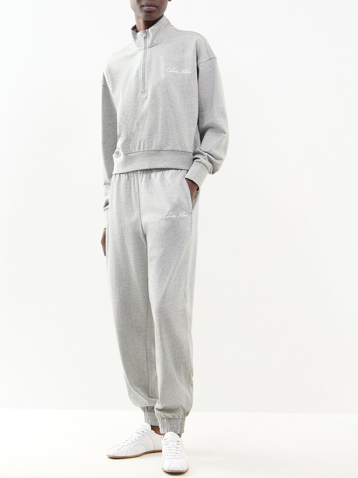 Cotton Logo Crew Neck Sweatshirt - Grey