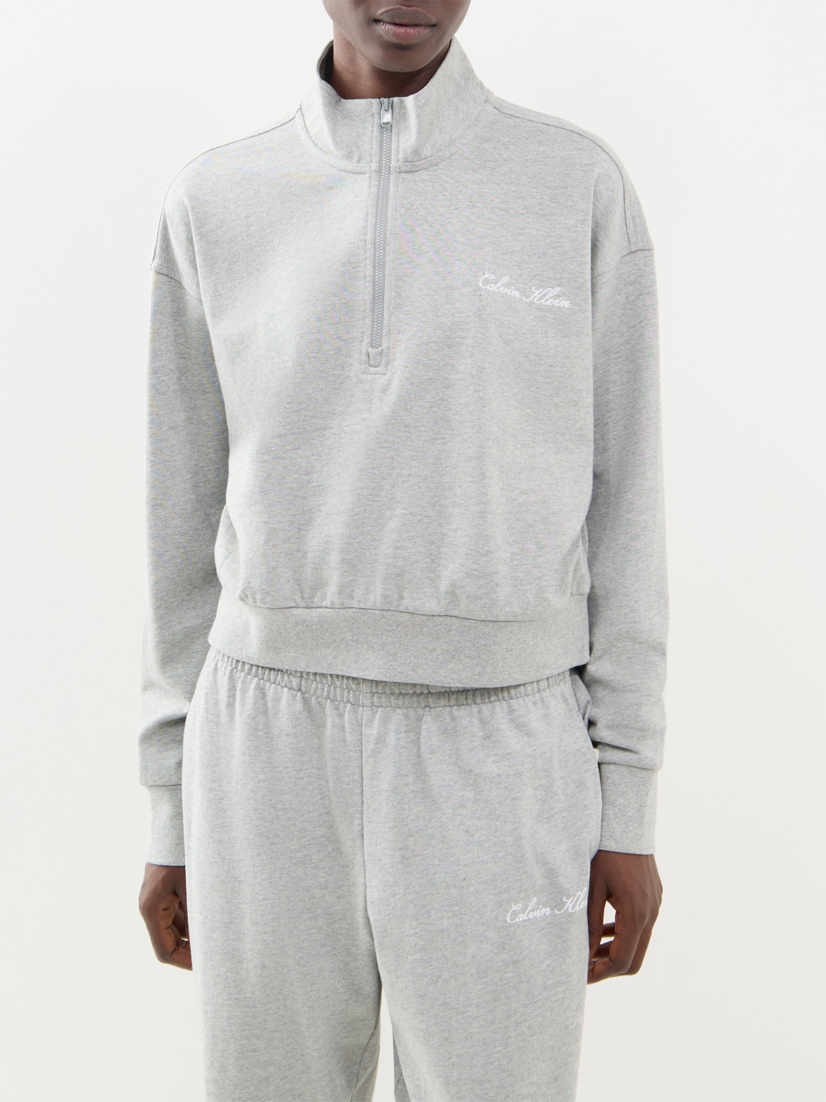 Cotton Logo Crew Neck Sweatshirt - Grey