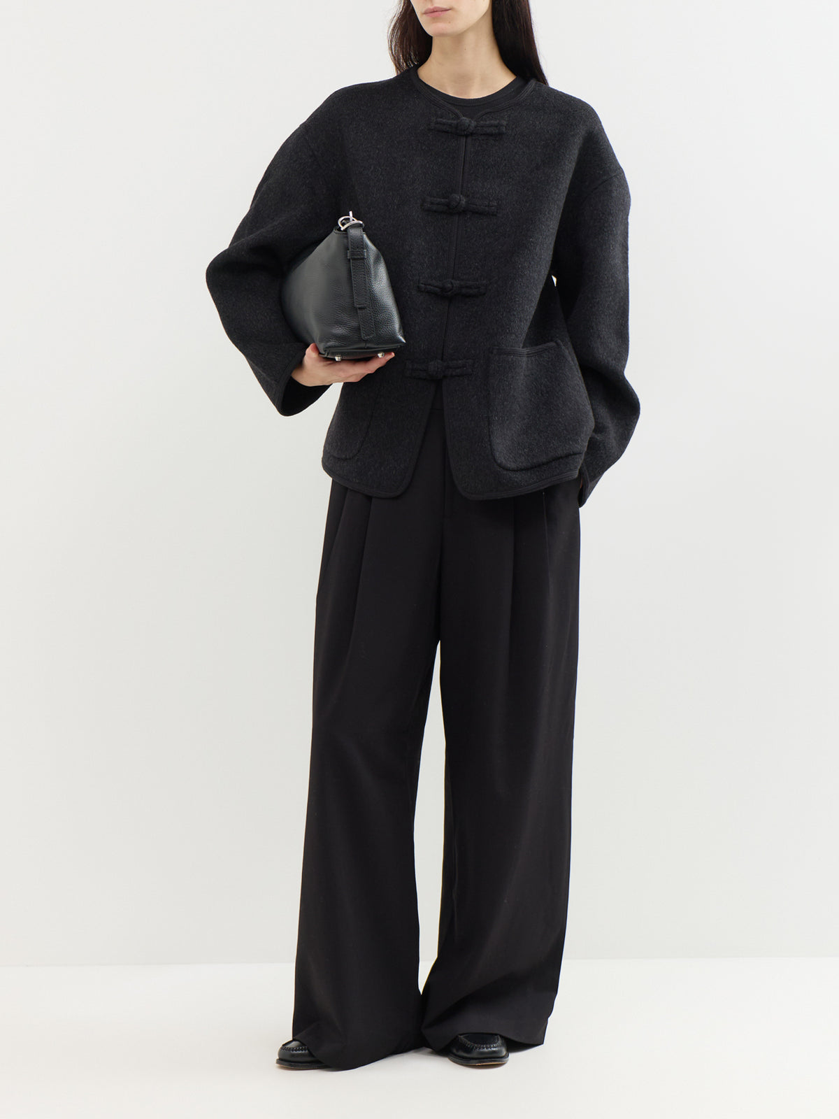 Sia Wool Coat - Dark Grey Melange