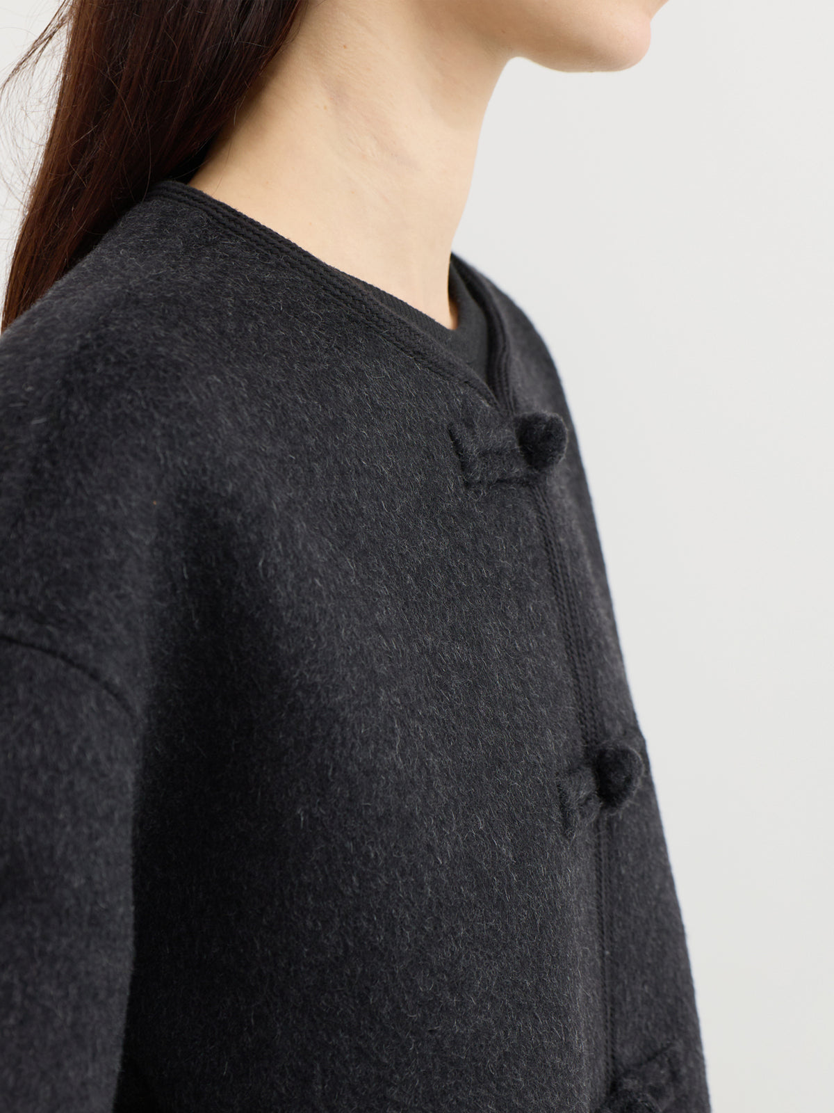 Sia Wool Coat - Dark Grey Melange