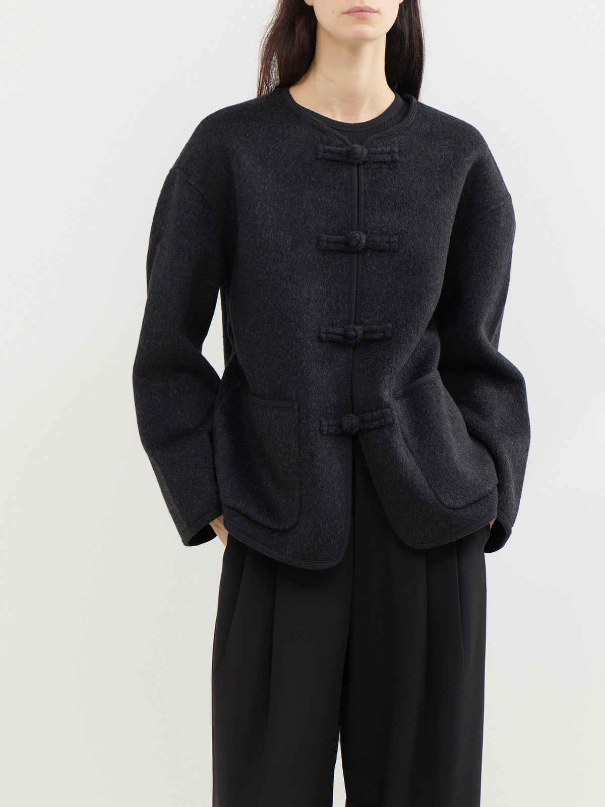 Sia Wool Coat - Dark Grey Melange