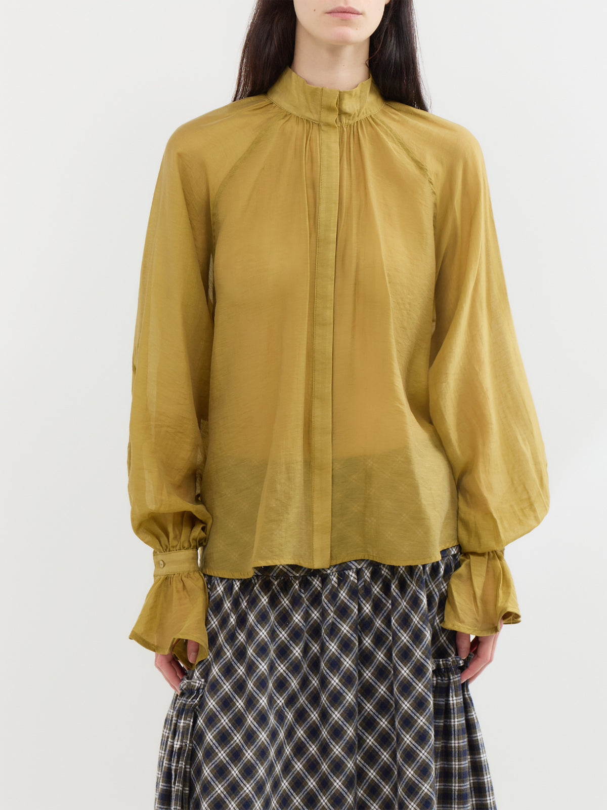 Wayo Long-Sleeved Blouse - Ecru Olive