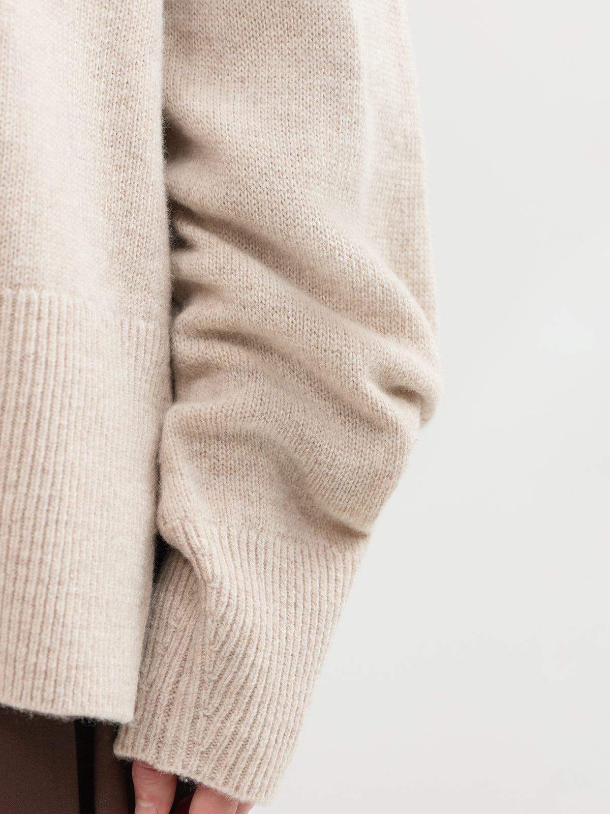 Sindi Wool Crew Neck Jumper - Roasted Cashew