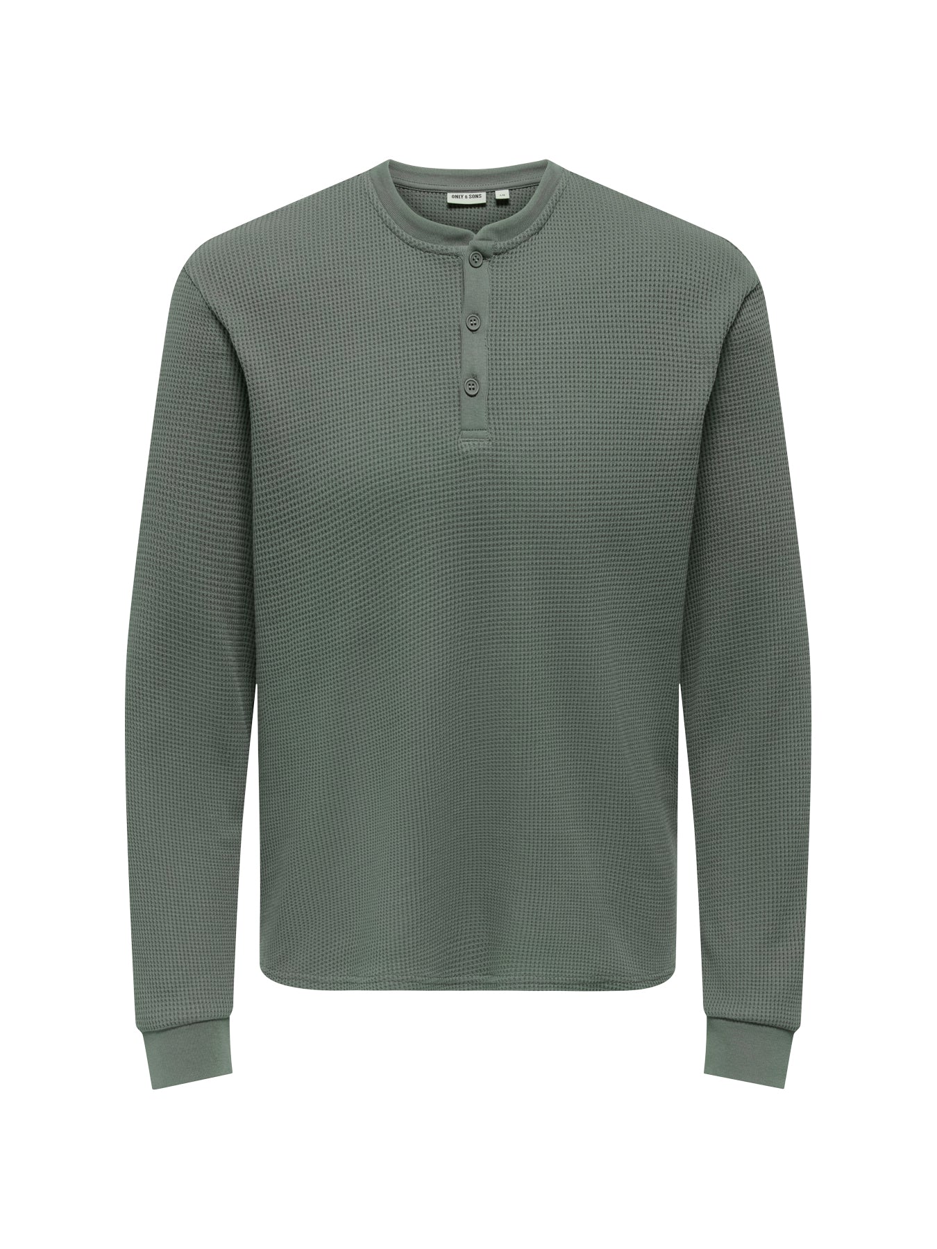 Tobie Regular Fit Long Sleeve Henley T-Shirt Green
