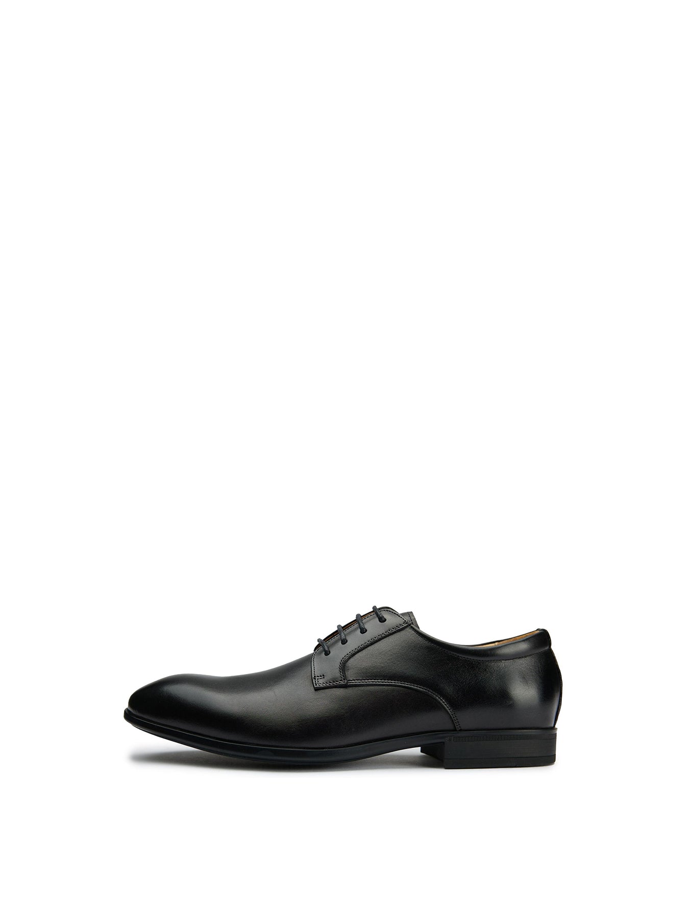 Wide Fit Derby Leather Shoes Black