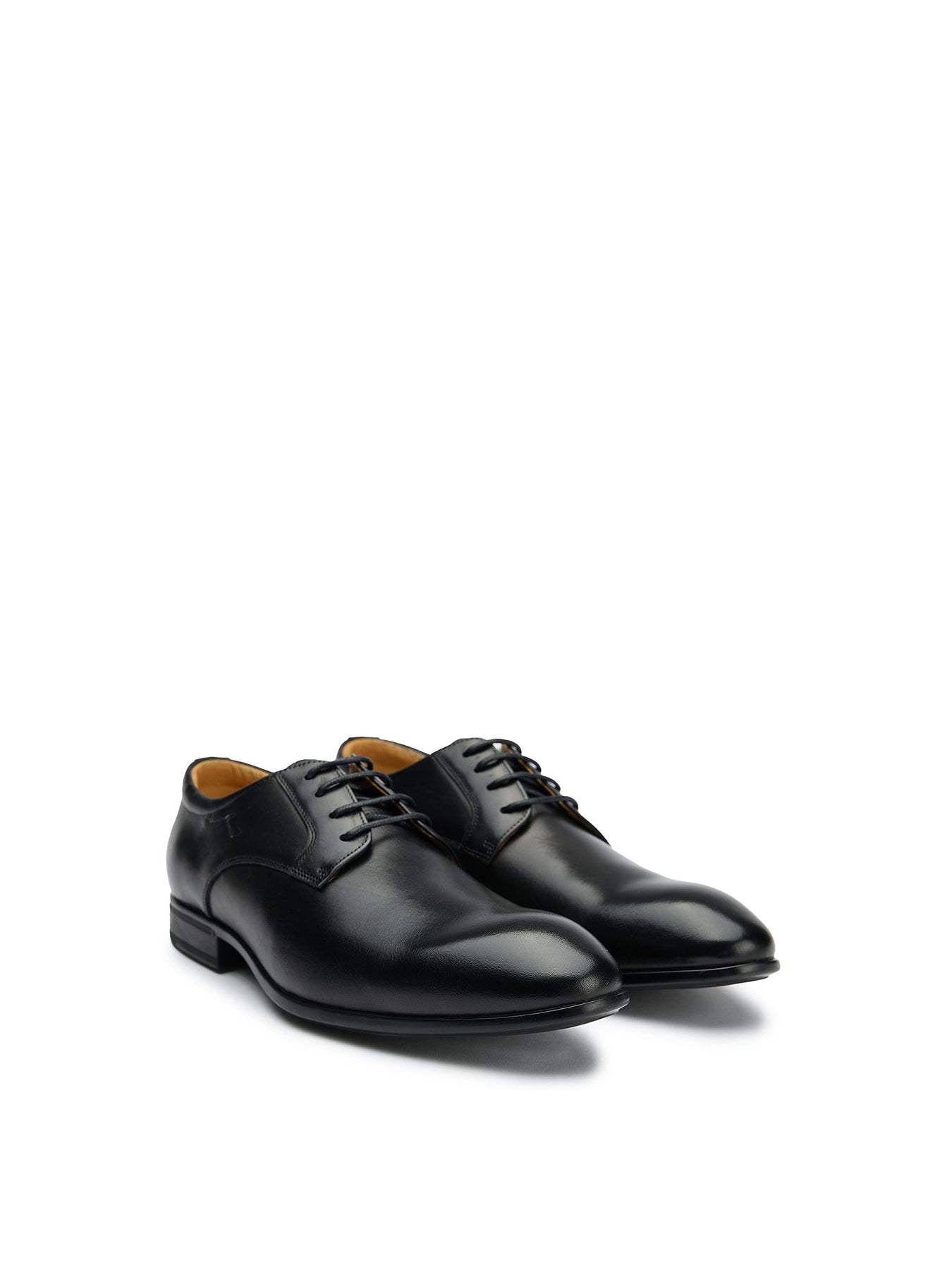Wide Fit Derby Leather Shoes Black