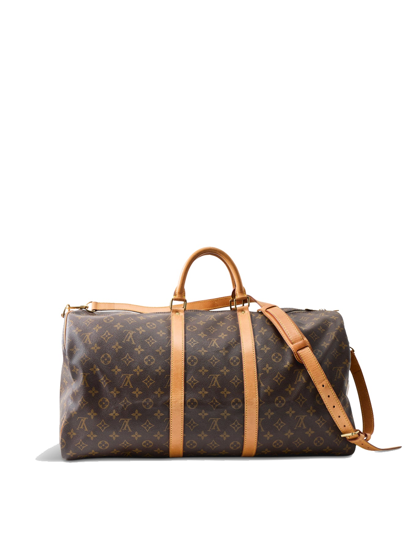 Vintage Monogram Keepall Bandoulière 55 Tote Bag Brown