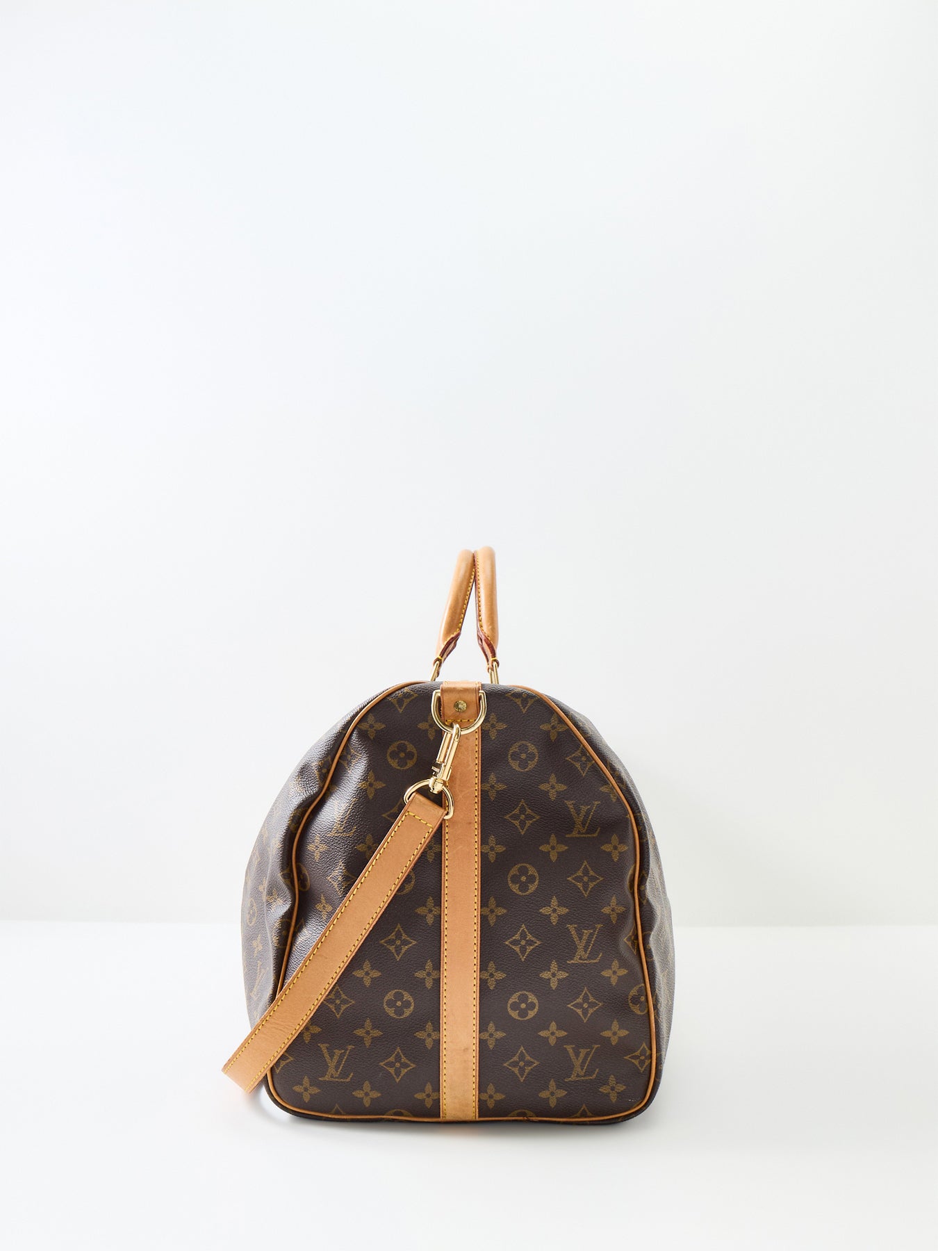 Vintage Monogram Keepall Bandoulière 55 Tote Bag Brown