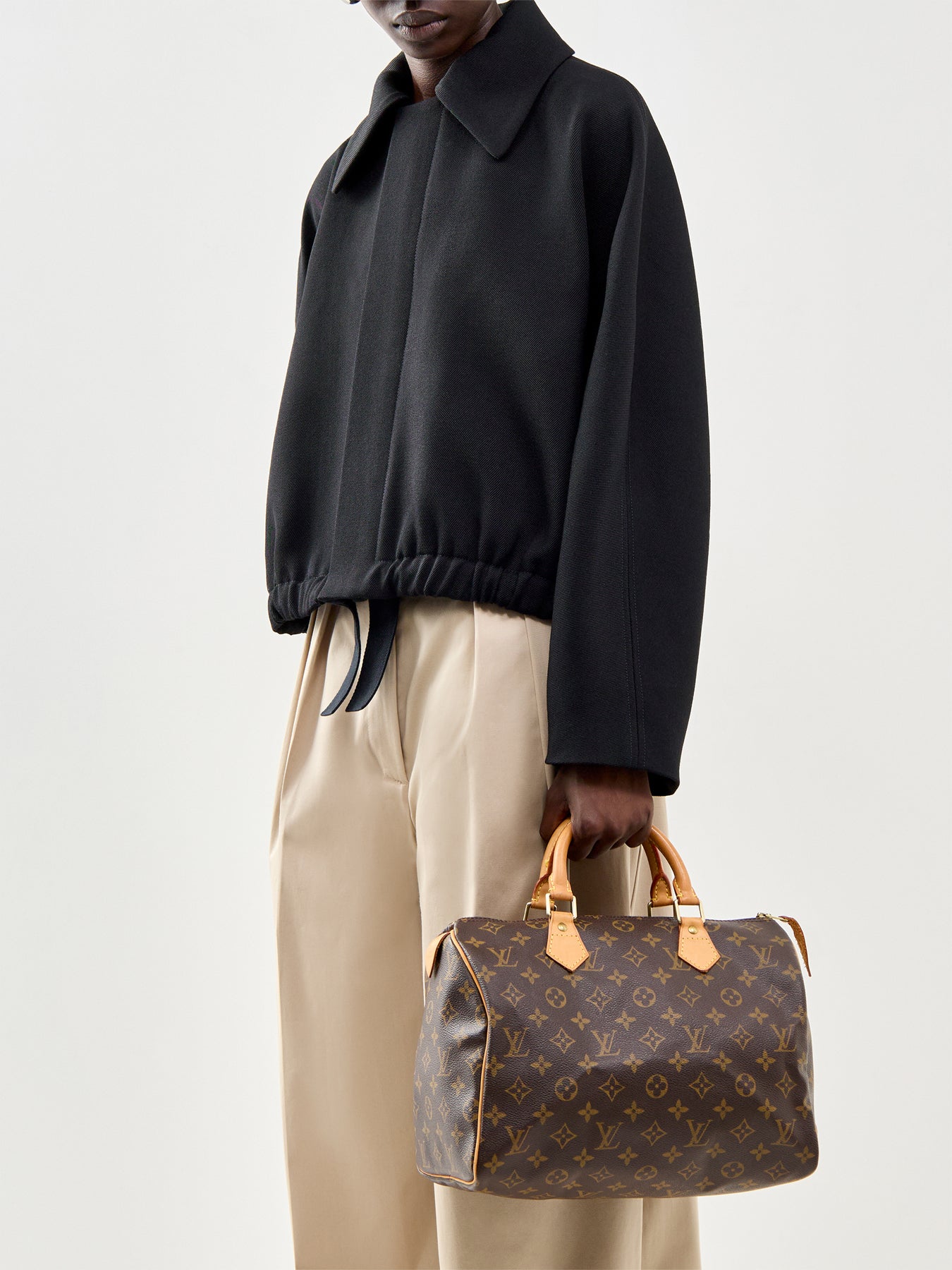 Vintage Monogram Speedy 30 Tote Bag Brown