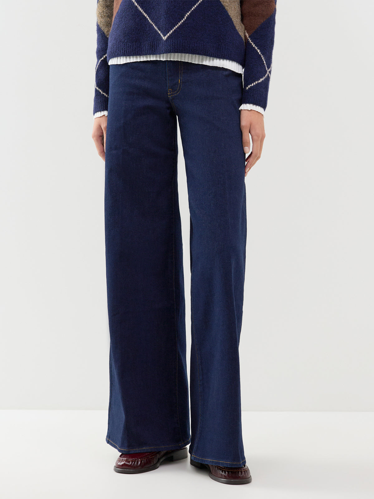 Cotton Blend The Palace Wide Leg Jeans