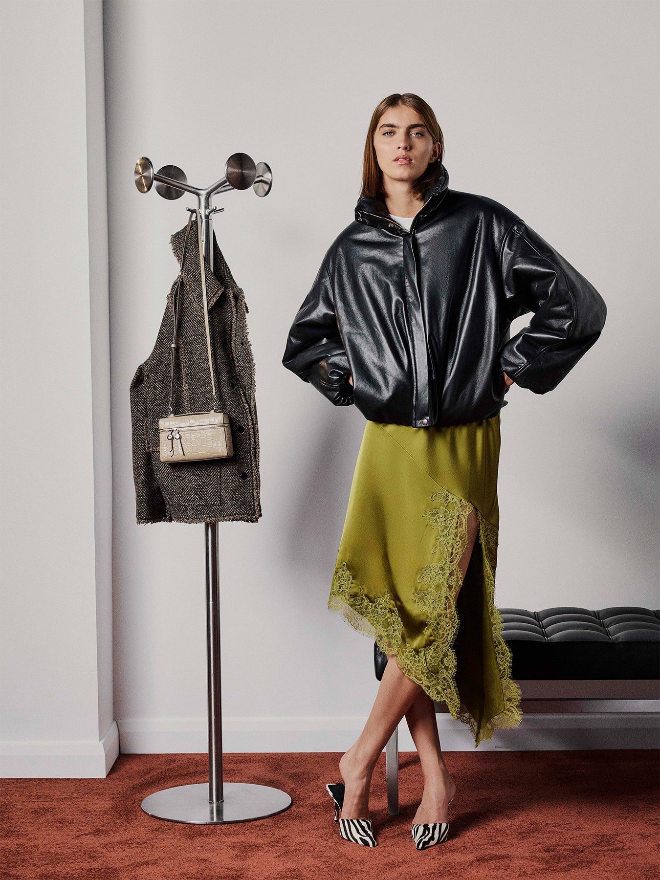 Cyrus Recycled Leather Jacket Black