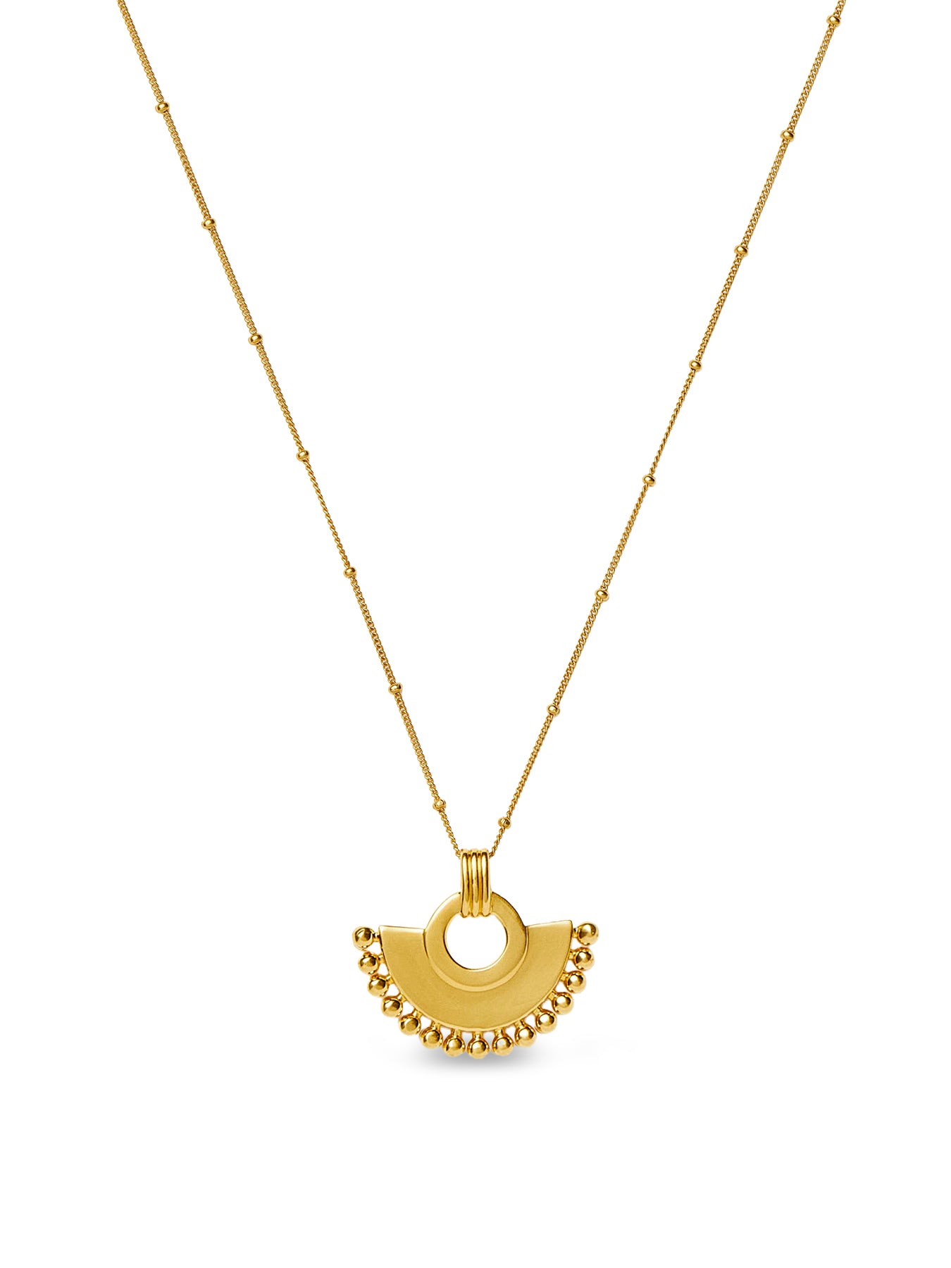 Zenyu Fan Pendant Necklace Gold