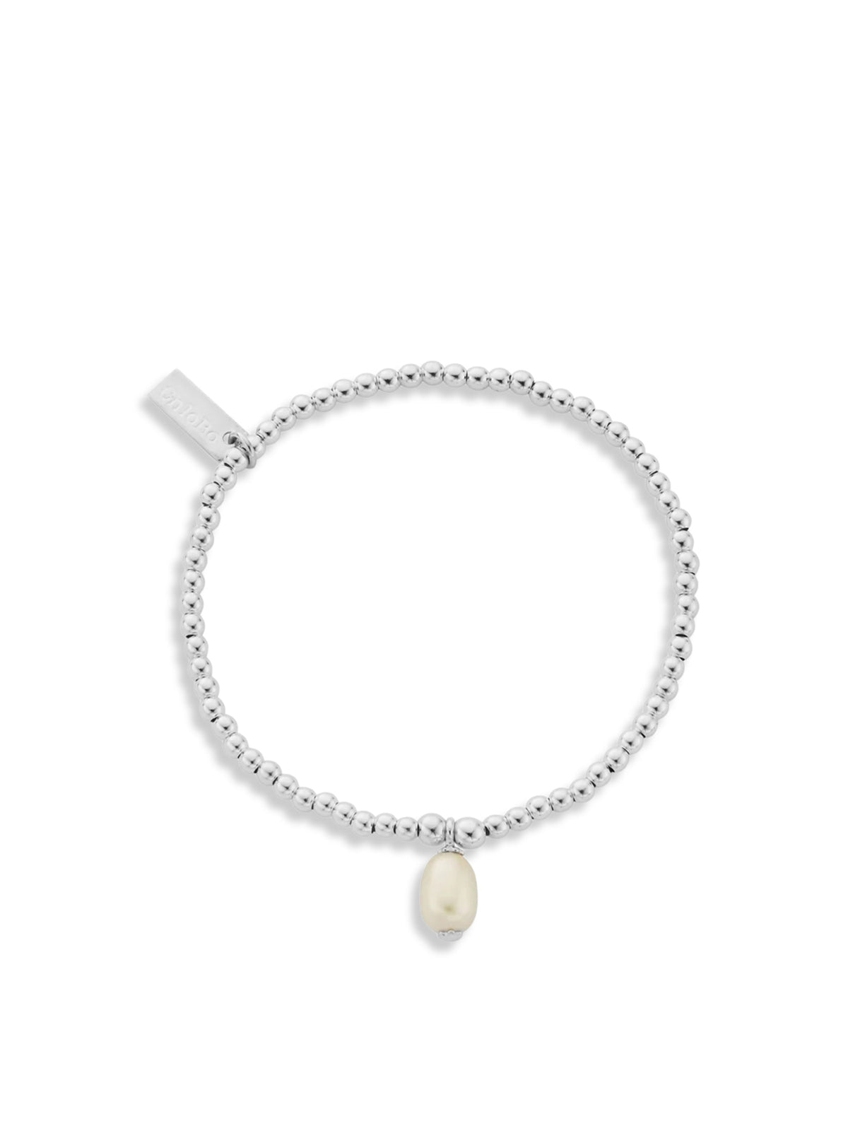 Cute Charm Pearl Drop Beaded Bracelet Silver