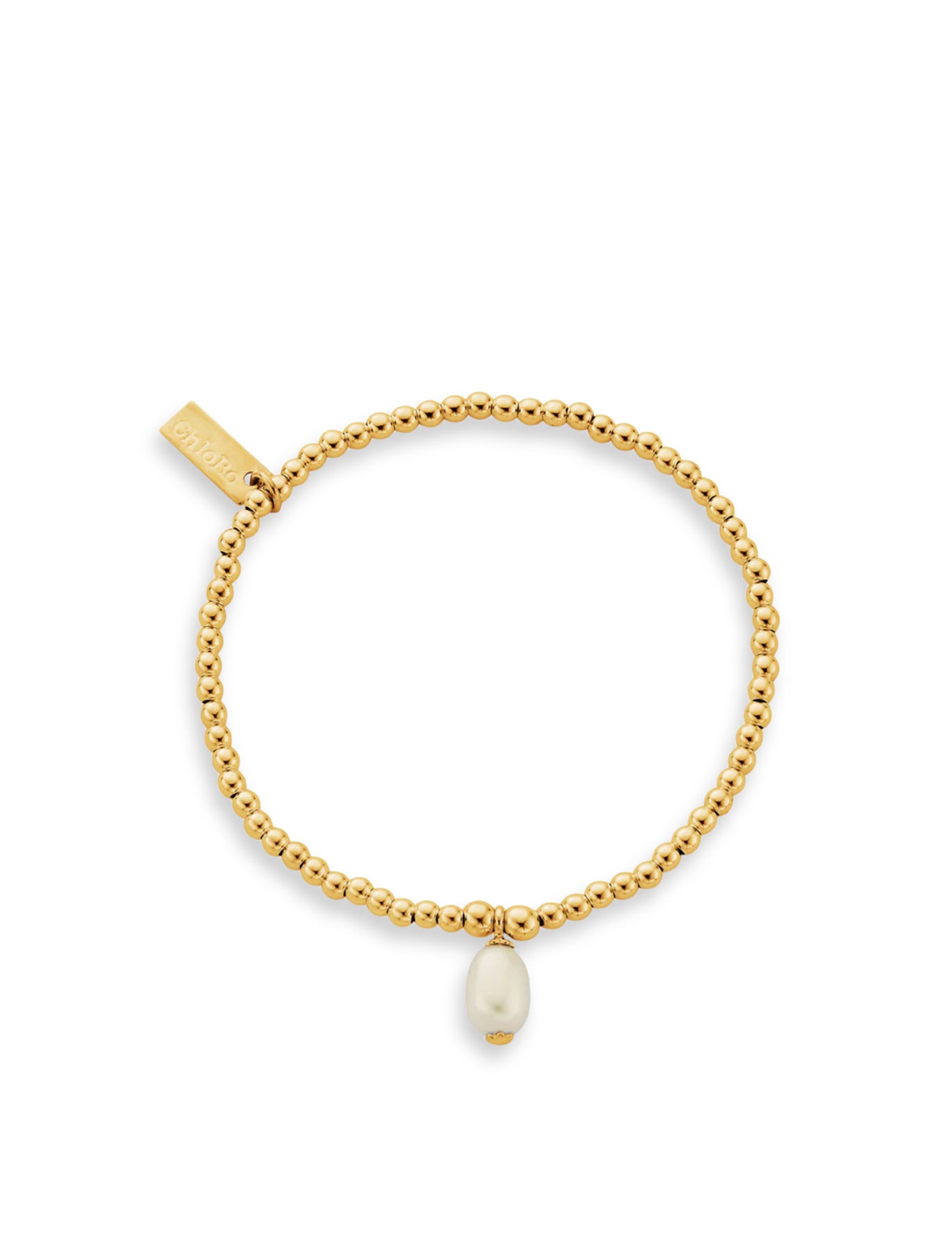 Gold Cute Charm Pearl Drop Beaded Bracelet Gold