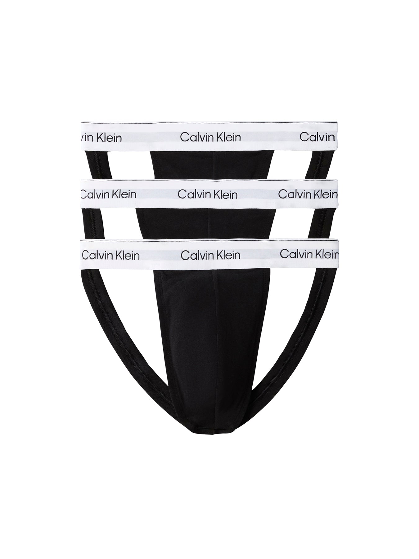 Icon Cotton Stretch 3 Pack Jock Straps Black
