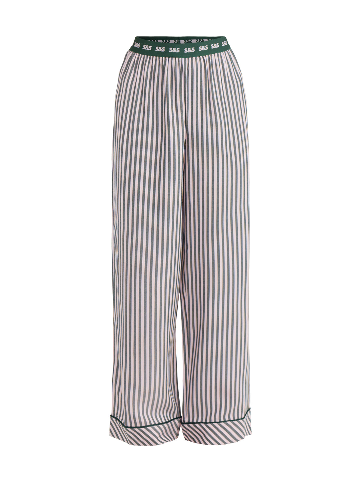 TENCEL Modal Long Pyjama Bottoms - Pink & Green Stripe