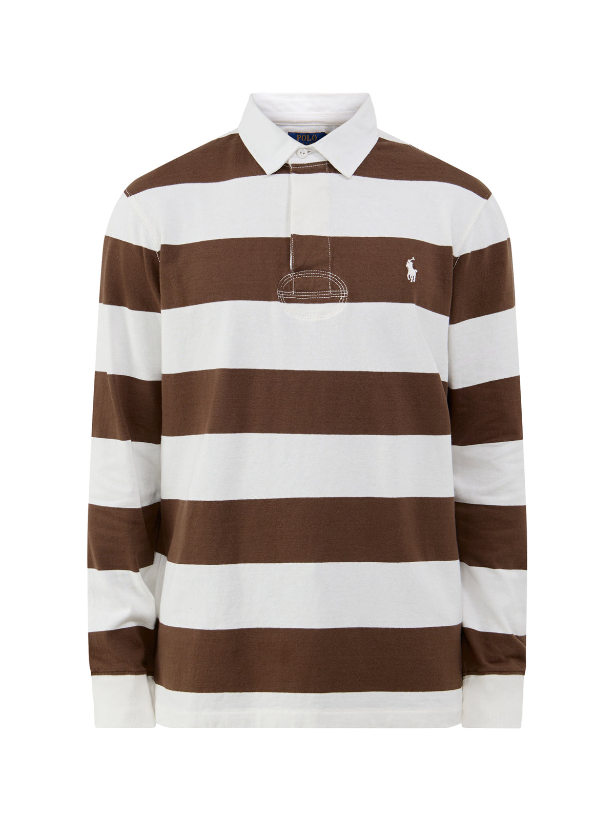 Cotton Striped Rugby Shirt - Chocolate Brown