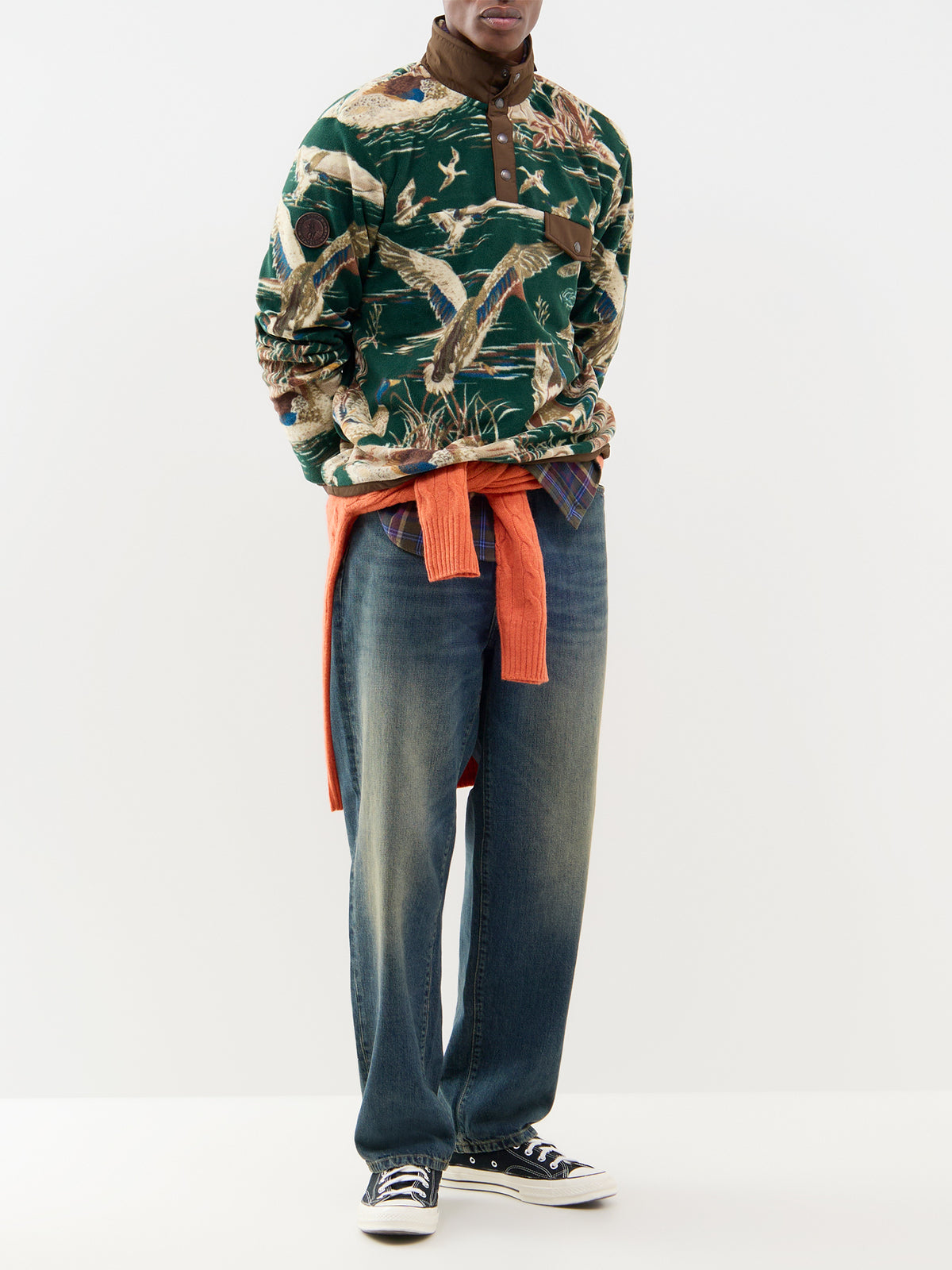 Duck Print Quarter-Zip Fleece - Multi