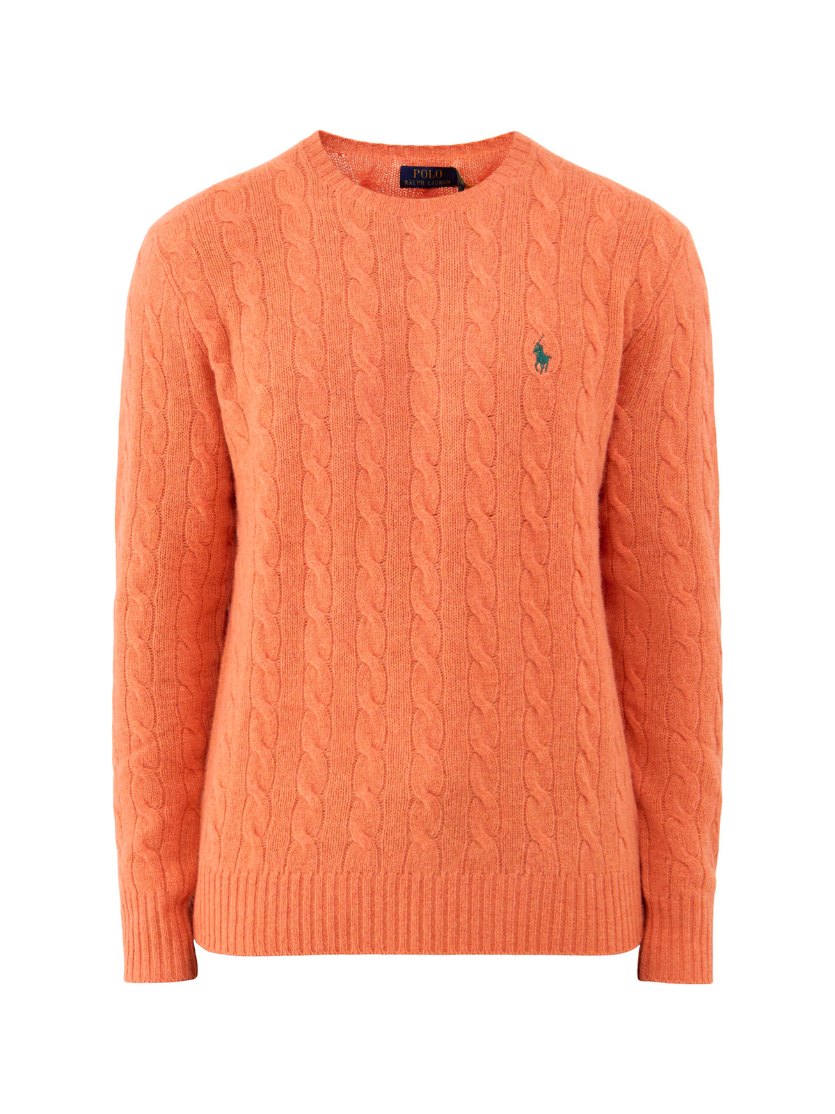 Wool & Cashmere Cable Knit Jumper - Orange Jasper Heather