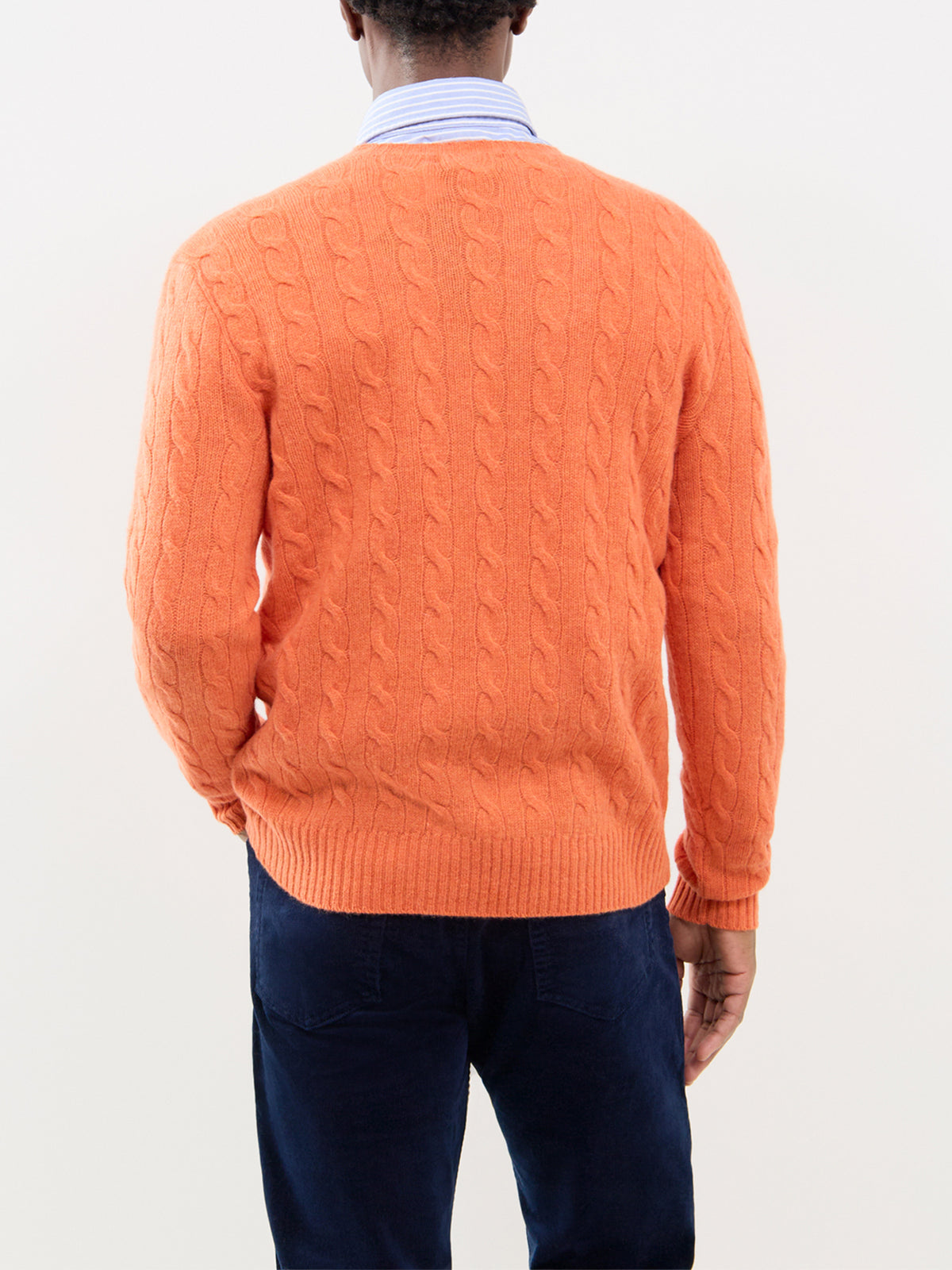 Wool & Cashmere Cable Knit Jumper - Orange Jasper Heather