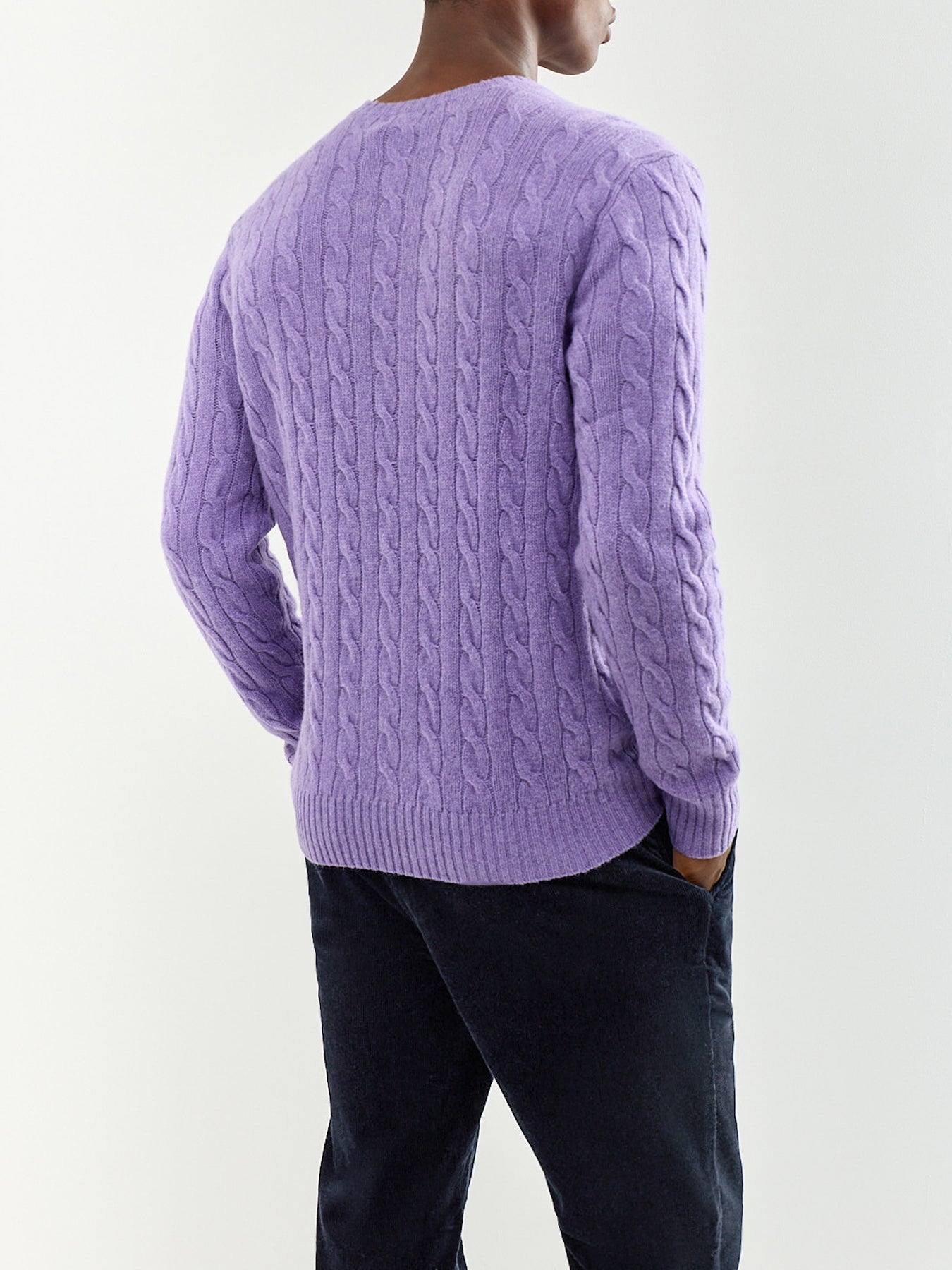Men's Wool & Cashmere Cable Knit Crew Neck Jumper