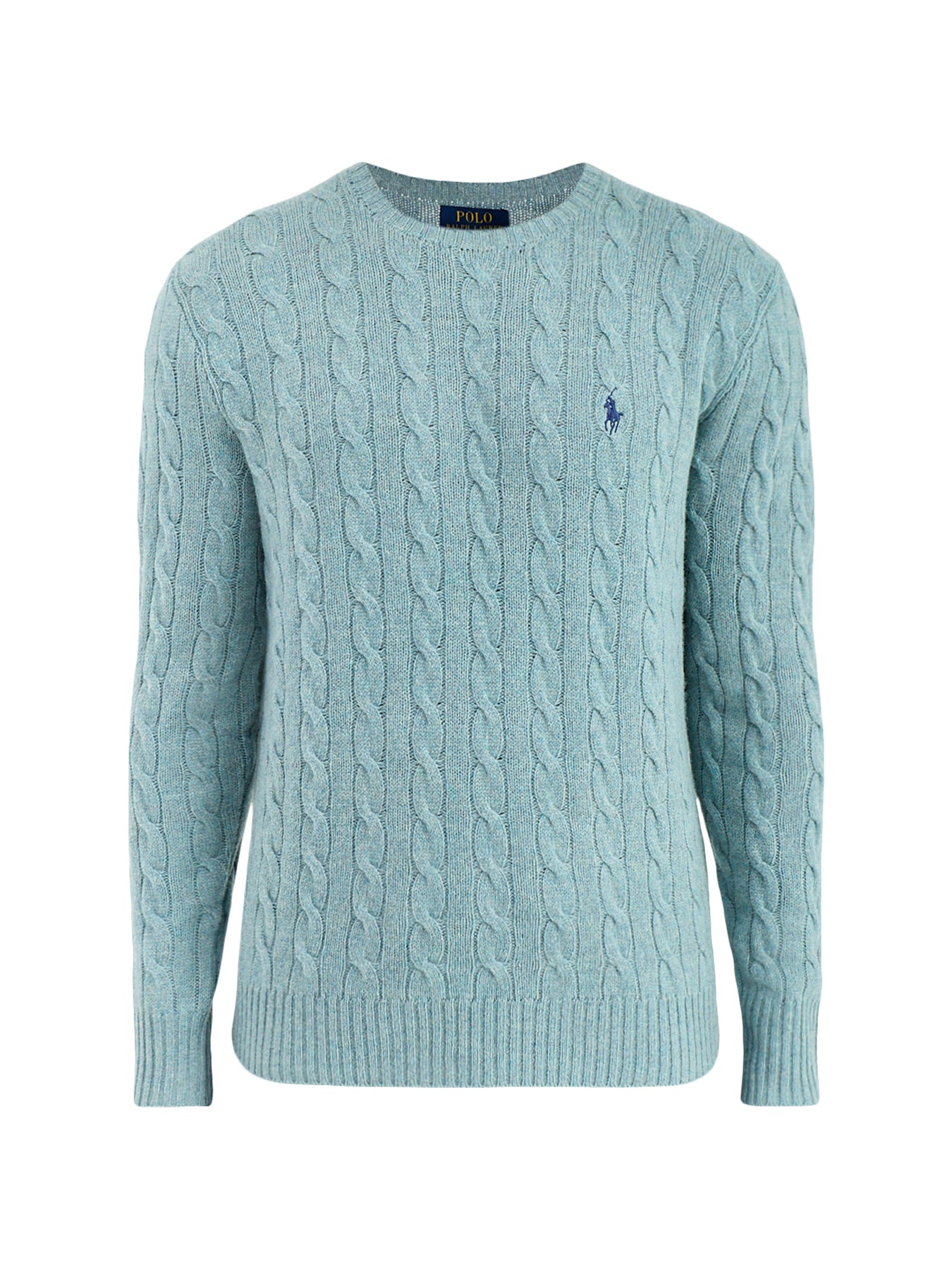 Wool & Cashmere Blend Cable Knit Jumper Blue