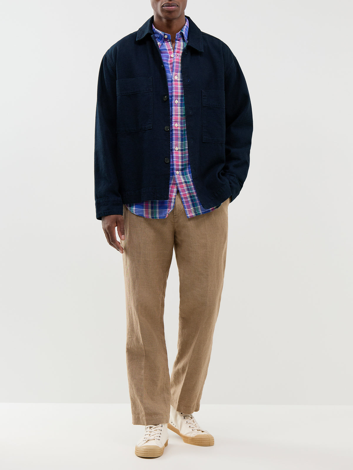 Cotton Custom Fit Double-Faced Check Shirt