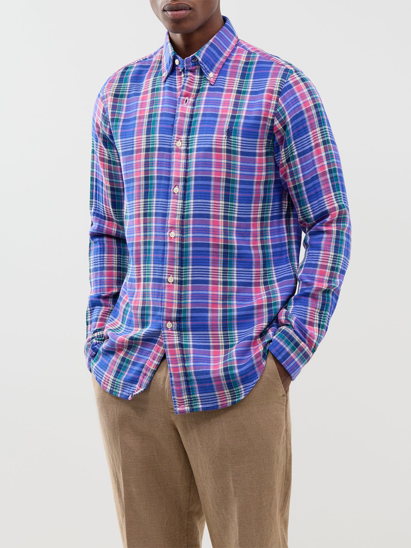 Cotton Custom Fit Double-Faced Check Shirt