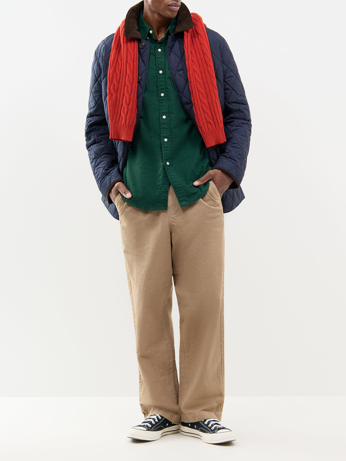 Custom Fit Garment-Dyed Cotton Oxford Shirt - Moss Agate