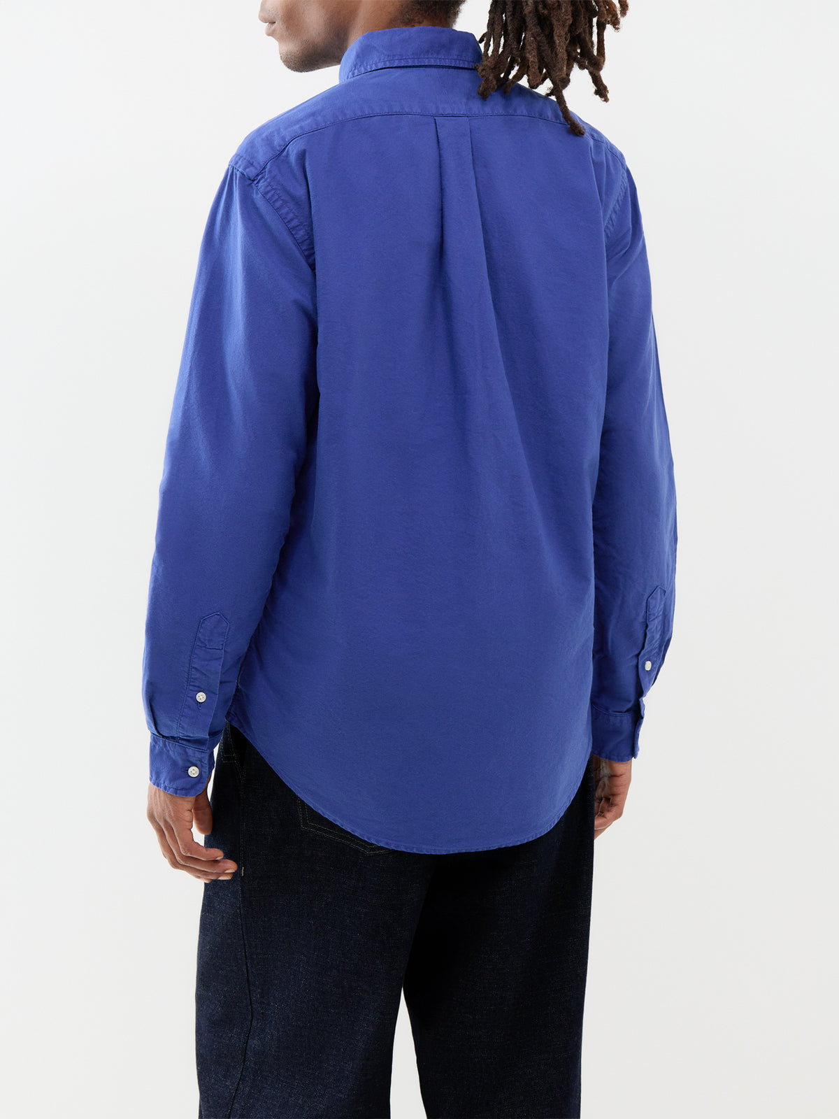 Custom Fit Garment-Dyed Cotton Oxford Shirt - Blue Yacht