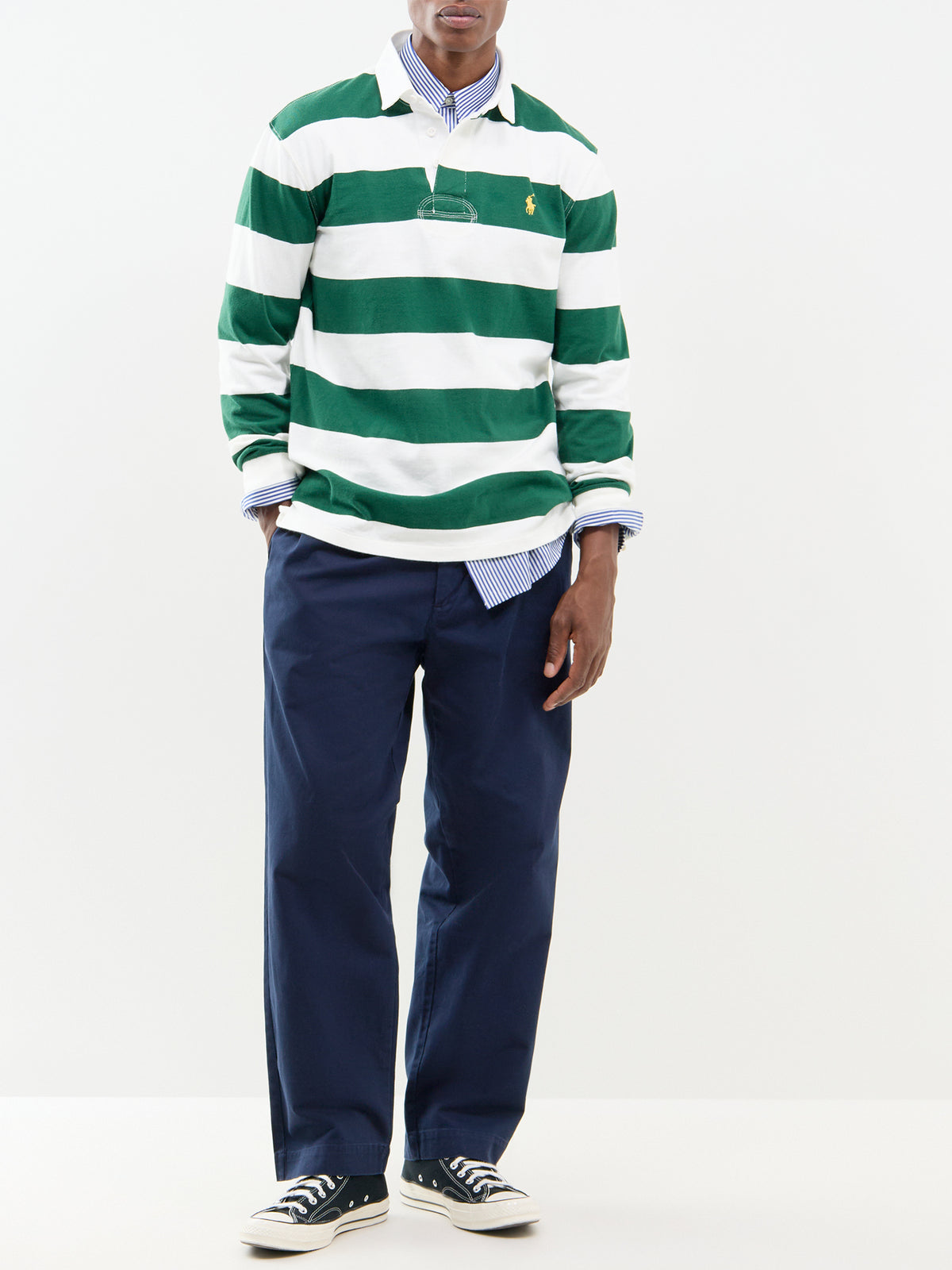 Bedford Pleated Cotton Chinos - Aviator Navy
